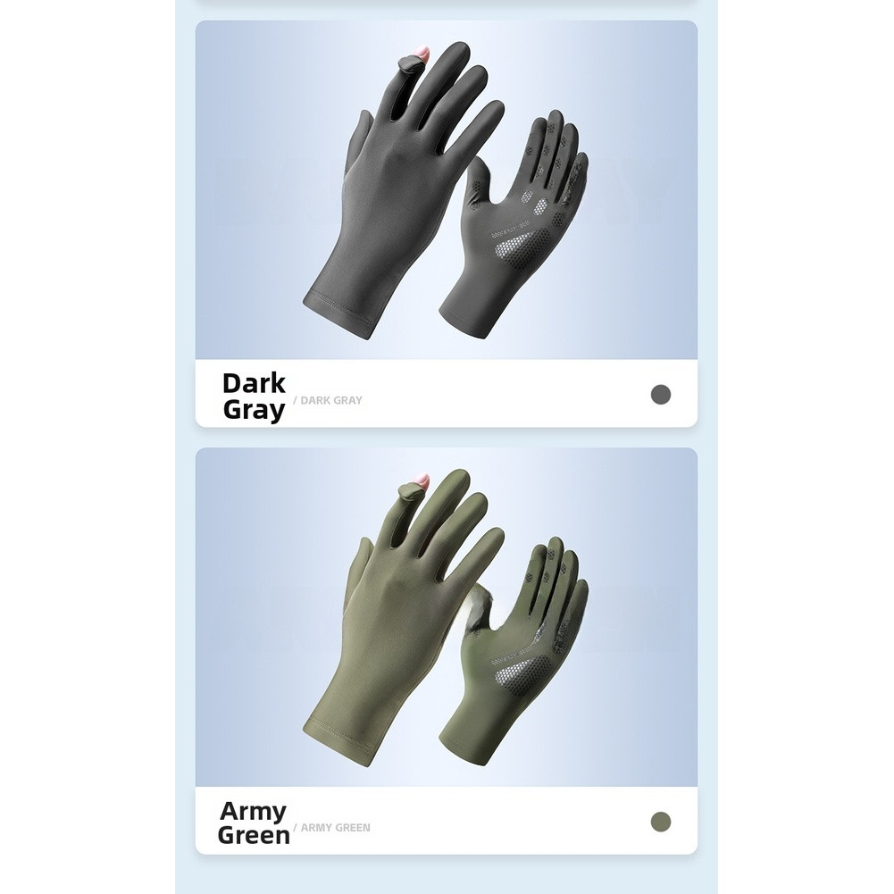 Touchscreen Ready Cycling Gloves UPF50+ Sun Protection Breathable Ice Silk Fit