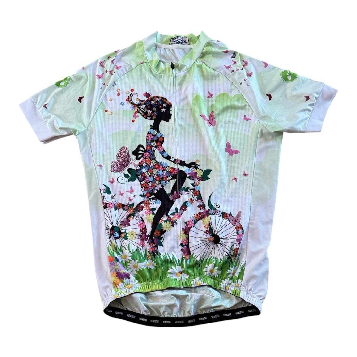 WOMENS CYCLING BIKING BREATHABLE QUICK DRY JERSEY SILICONE BAND ON HEM SIZE XL