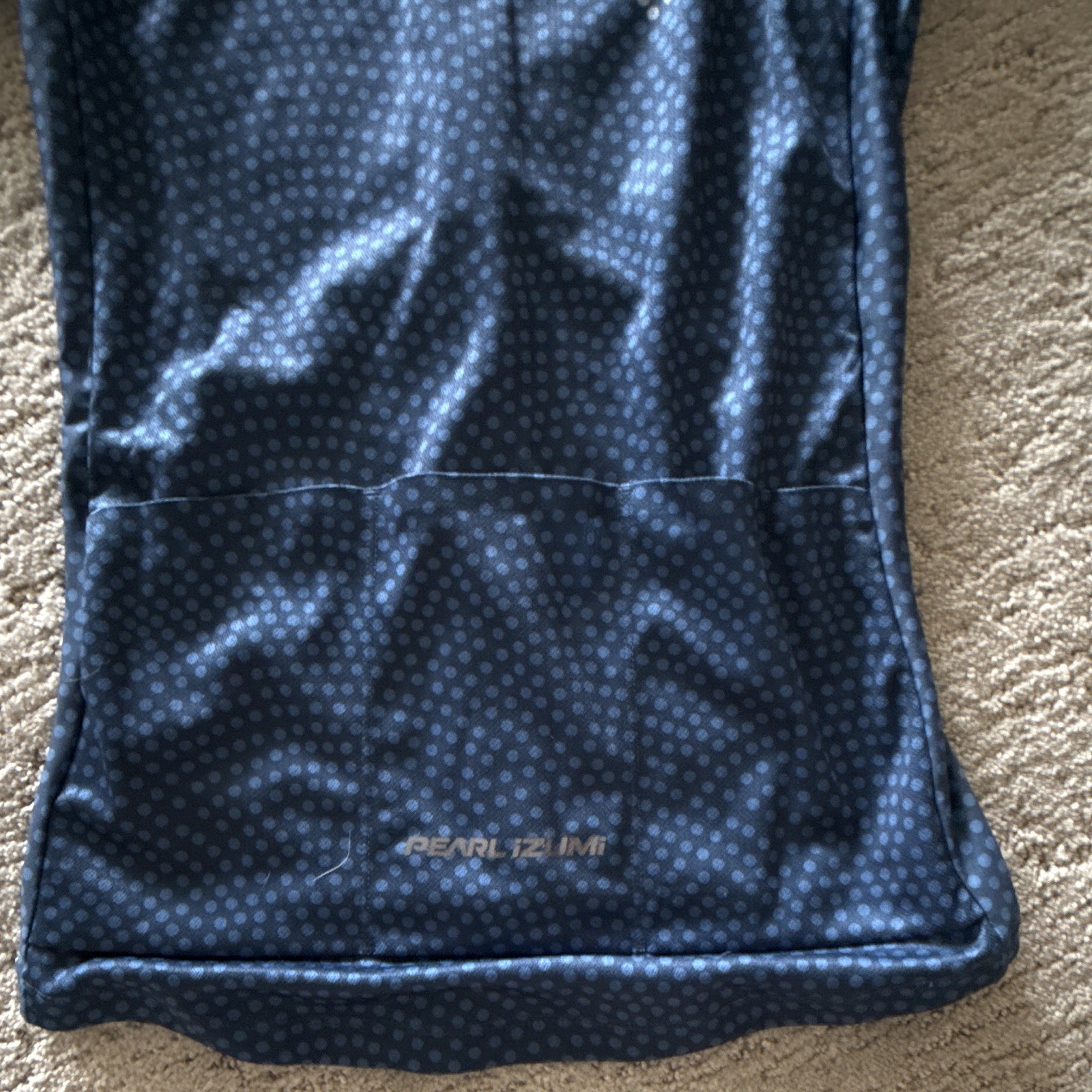 PEARL iZUMi Women’s XS Blue/White Polka Dot Cycling Jersey Full Zip Pockets