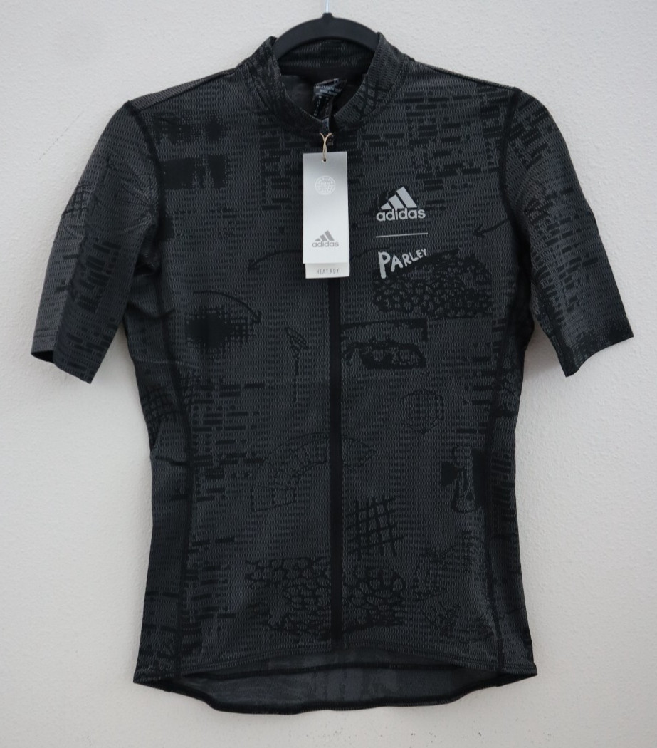Adidas HF9020 Women Sz S Black Parley Full Zip Short Sleeve Cycling Jersey $170