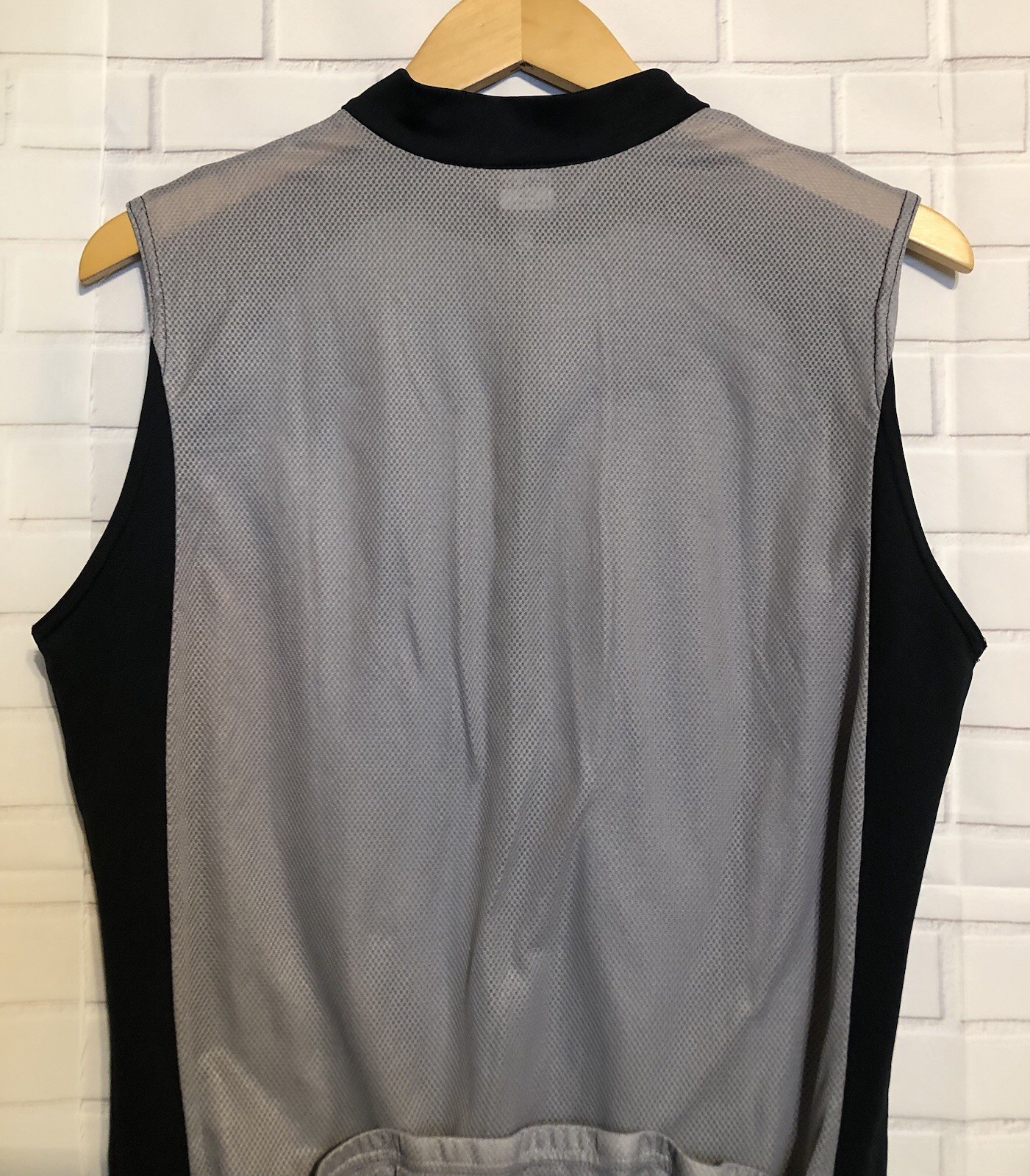 Vintage Pearl Uzumi Gray Black Sleeveless Bike Cycle Cycling Zip Jersey L