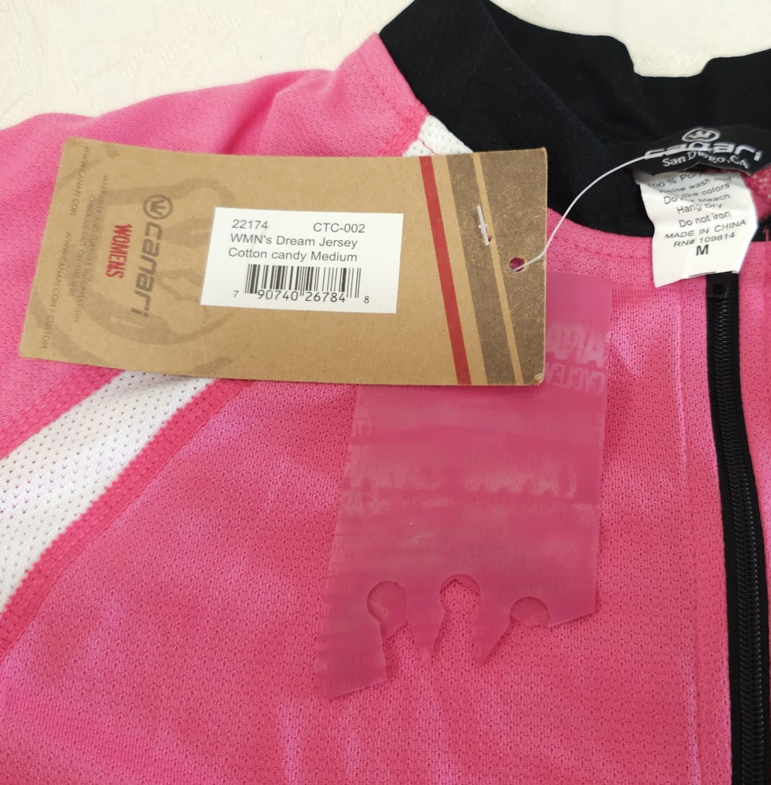 *NEW Womens Canari Dream Jersey Cotton Candy MEDIUM Short Sleeve White Black