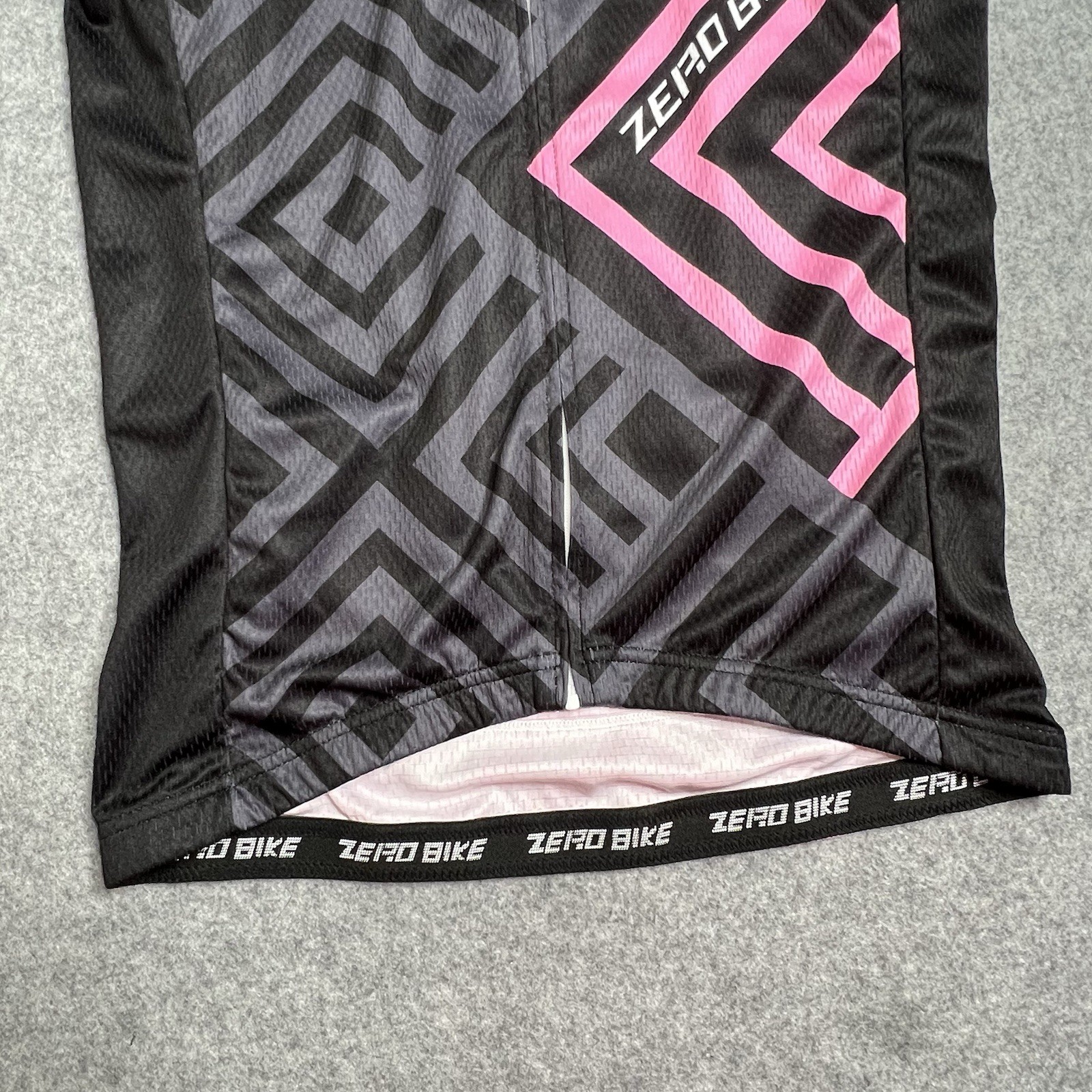 Zero Bike Womens Full Zip Cycling Jersey Pink Gray Black Size S