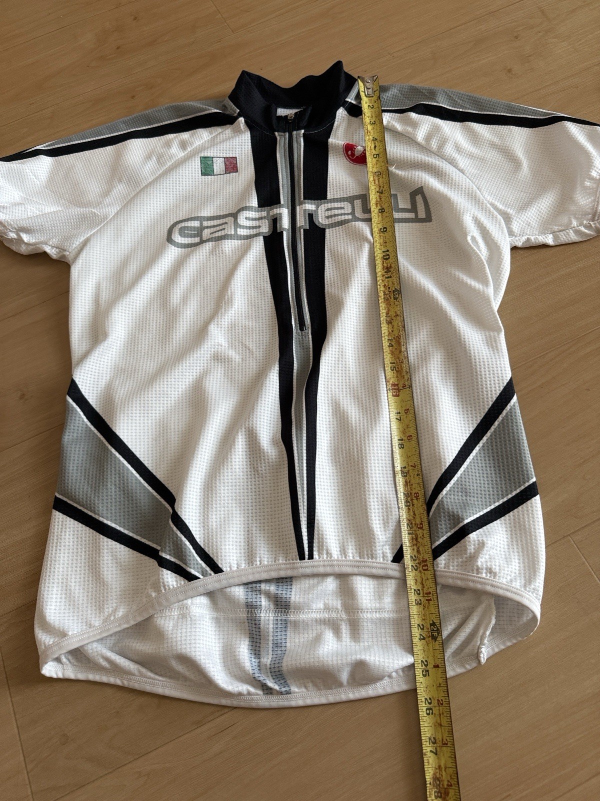 CASTELLI MEN’S CYCLING BIKING JERSEY BLACK WHITE LIGHTWEIGHT BREATHABLE LARGE