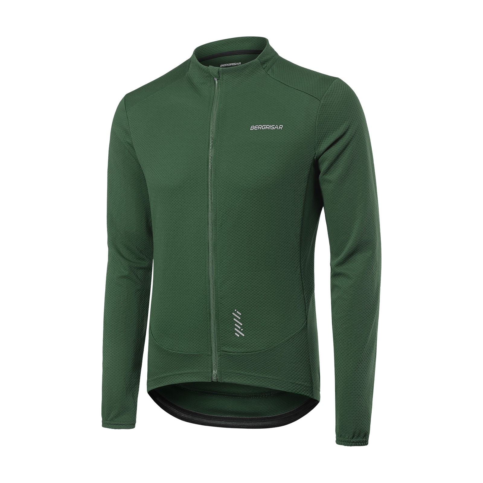 Men’s Long Sleeve Cycling Jersey Quick Dry Breathable Full Zip Stand Collar