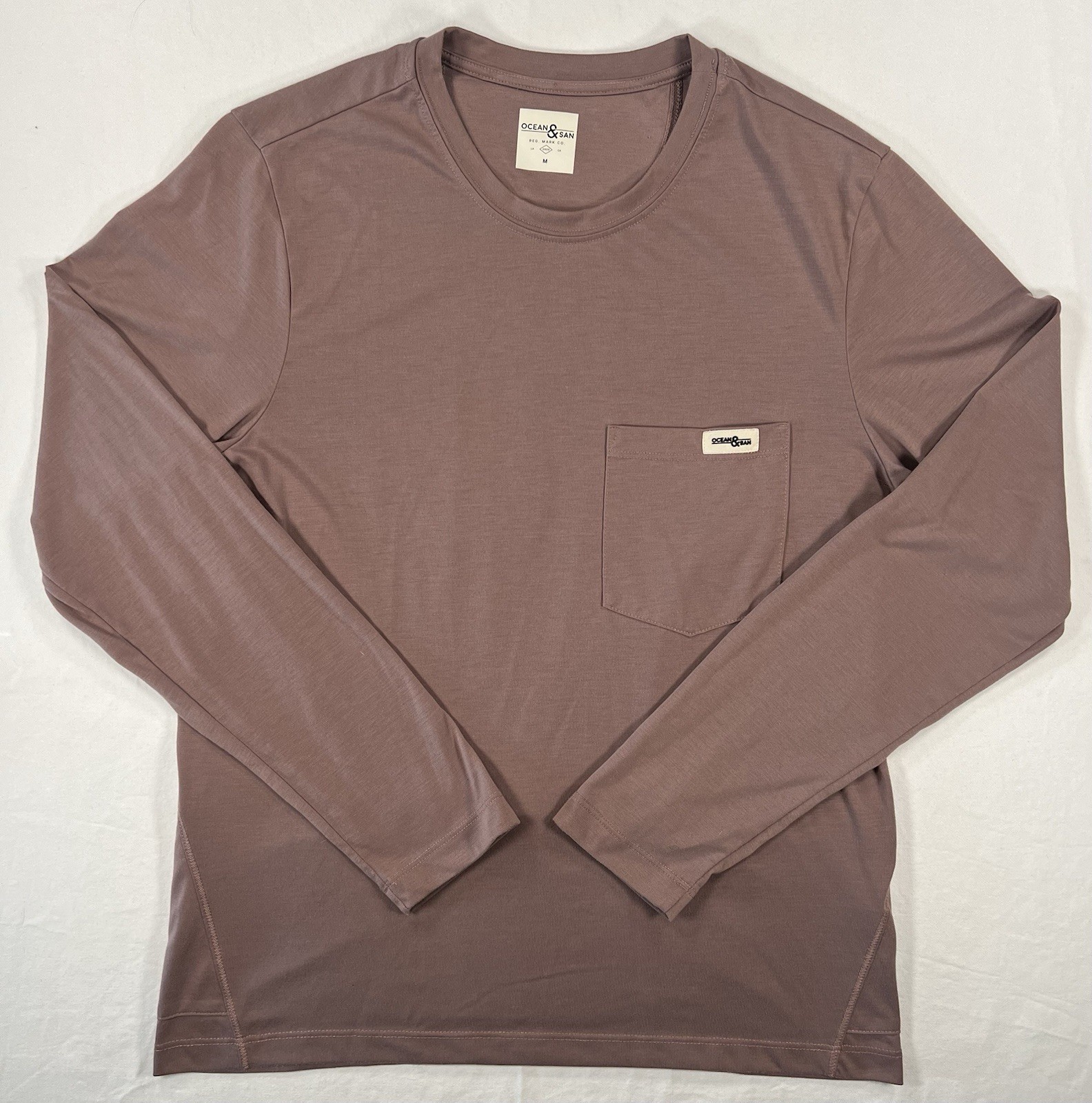 Ocean And San Men’s Mauve Long Sleeve Cycling All Day Shirt Size Medium