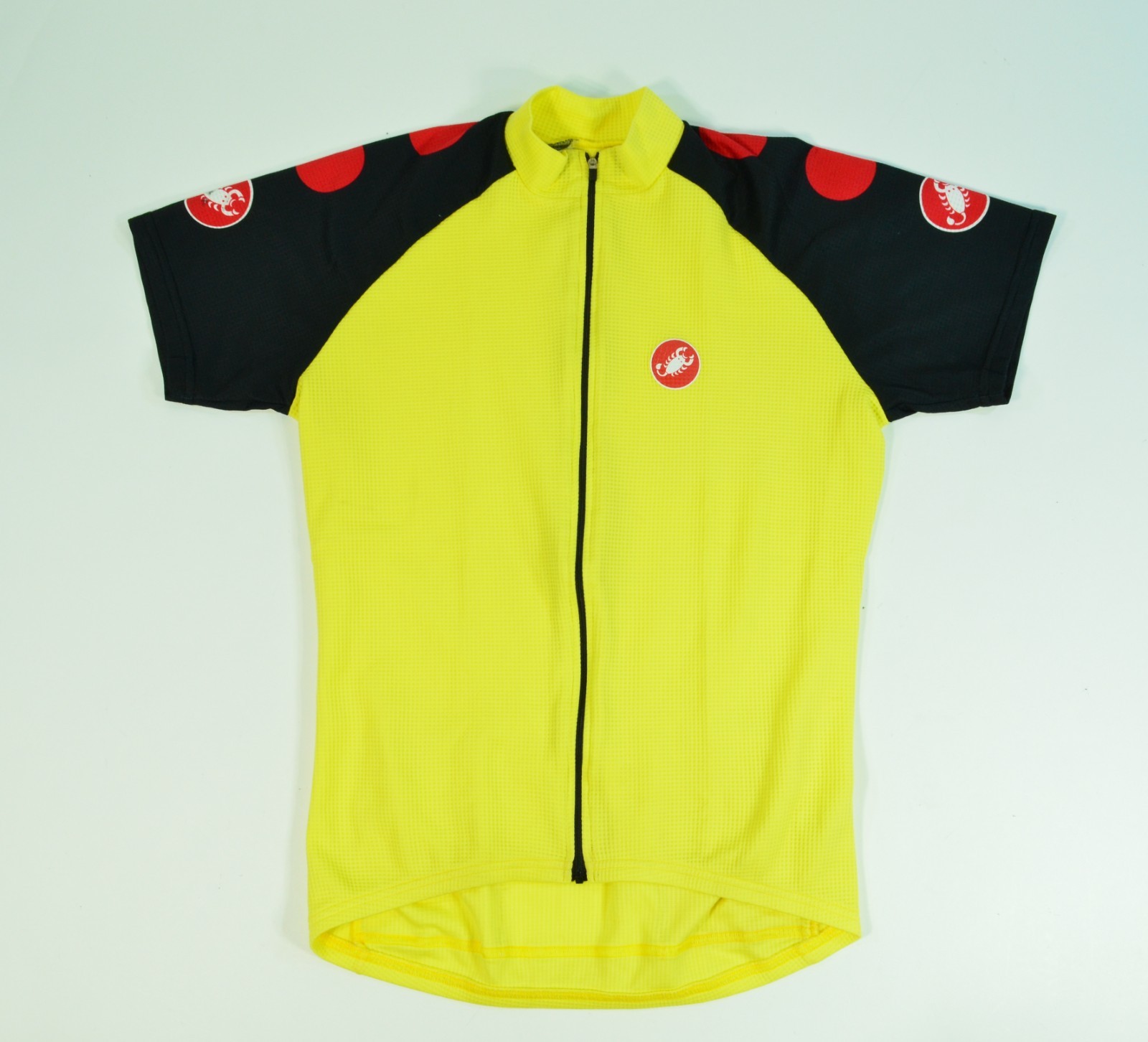 Castelli Yellow Full Zip Cycling Bicycle Jersey Men’s Large Hi Vis