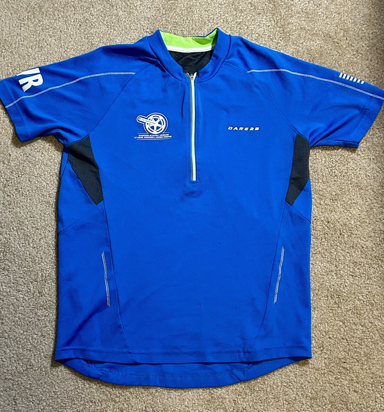 Dare2b Bicycling Jersey Blue Epic Veteran Ride Official Shirt Sz S/M Used NGC
