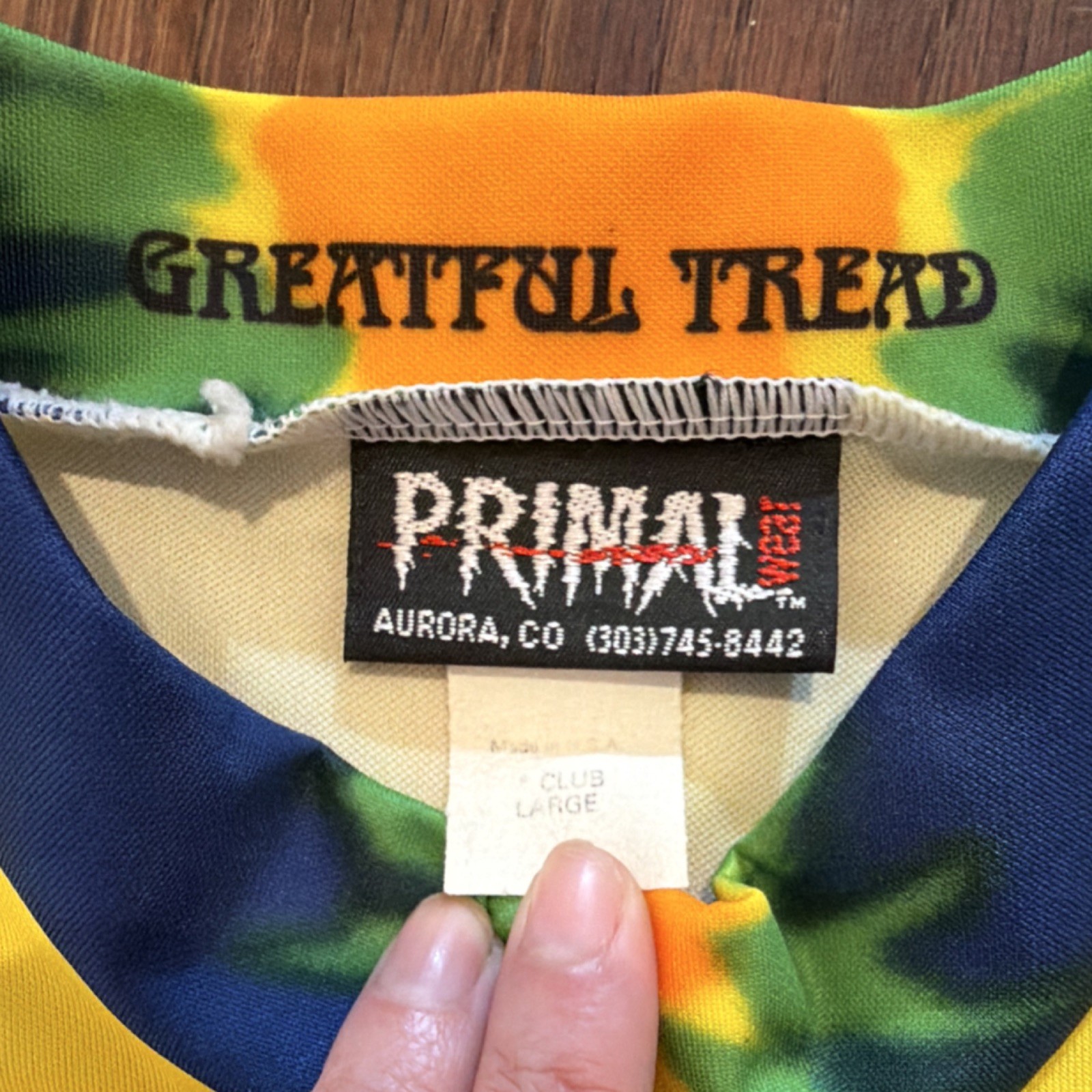 Primal Wear Greatful Tread Skeleton Cycling Jersey L Colorful Short Sleeve