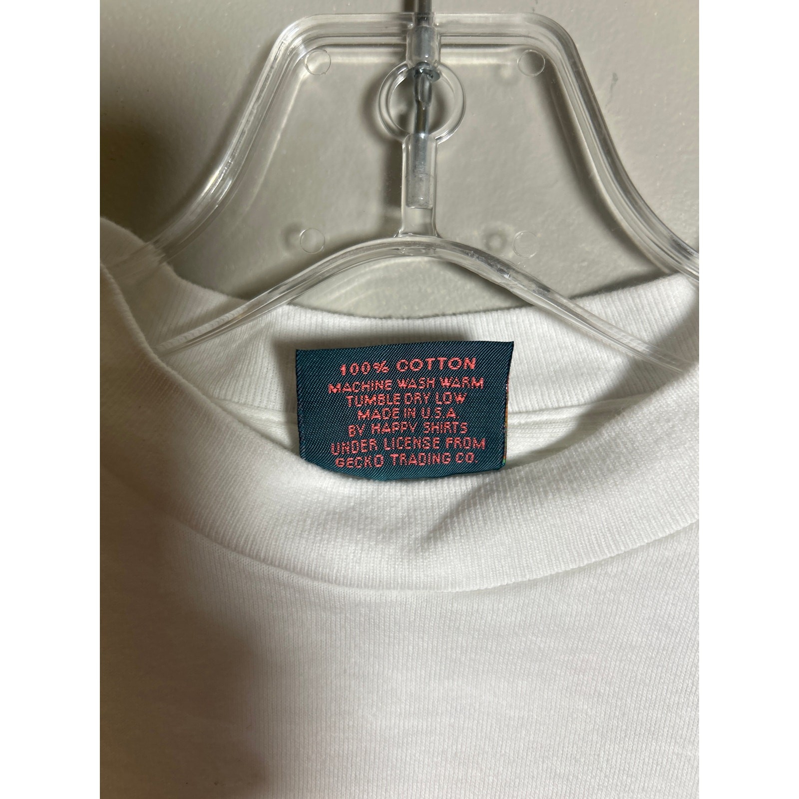 Vintage Gecko Hawaii Florida USA Women’s Single Stitch White T-Shirt Size XL