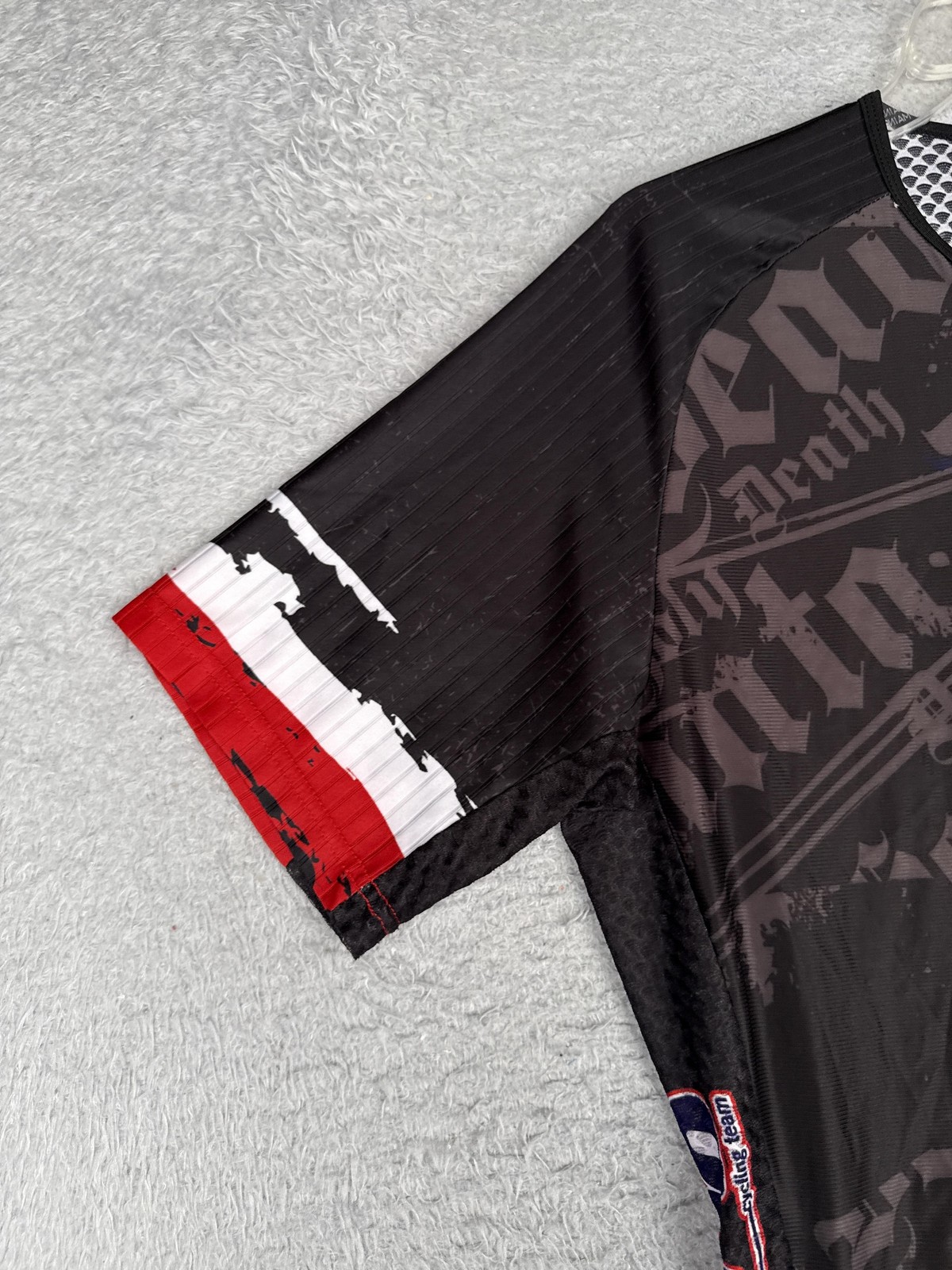 JPOJPO Cycling Jersey Mens XL Black USA Flag Full Zip Short Sleeve Pockets Bike