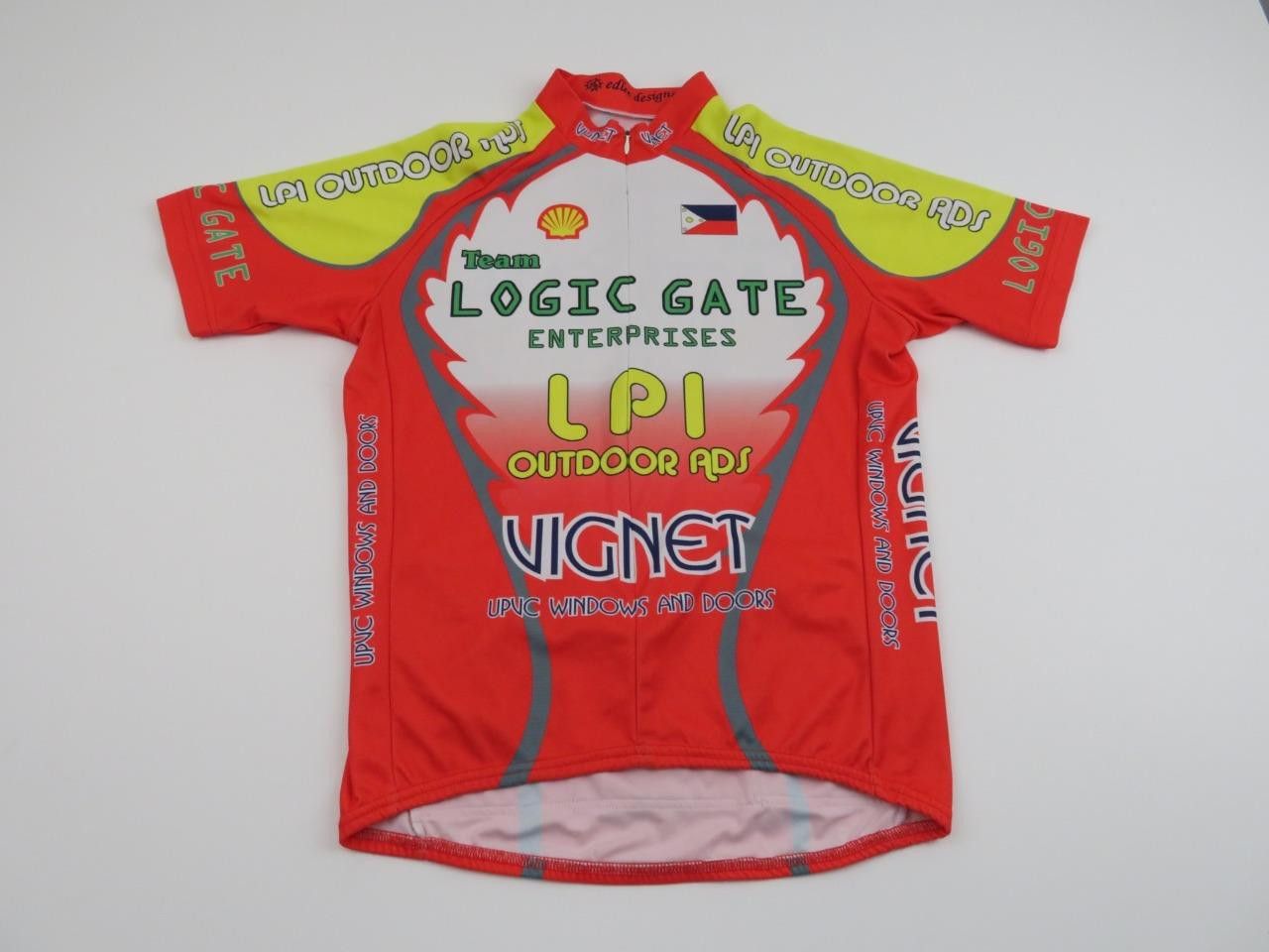 Edlee Men’s Hi Viz Orange LPI Logic Gate Vignet Bike Jersey XS Cycling Shirt