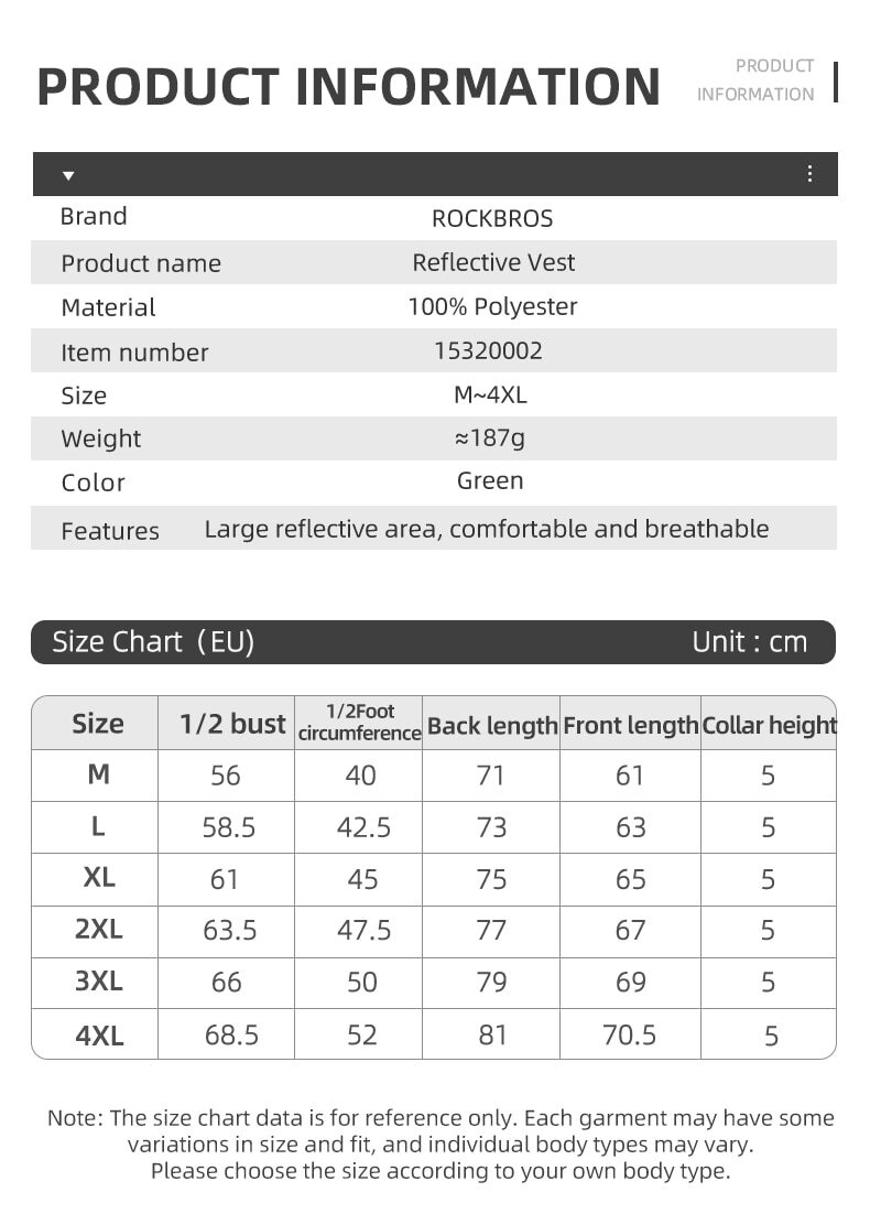 ROCKBROS Night Running Cycling Reflective Vest Mesh Outdoor Sports Safety Jacket
