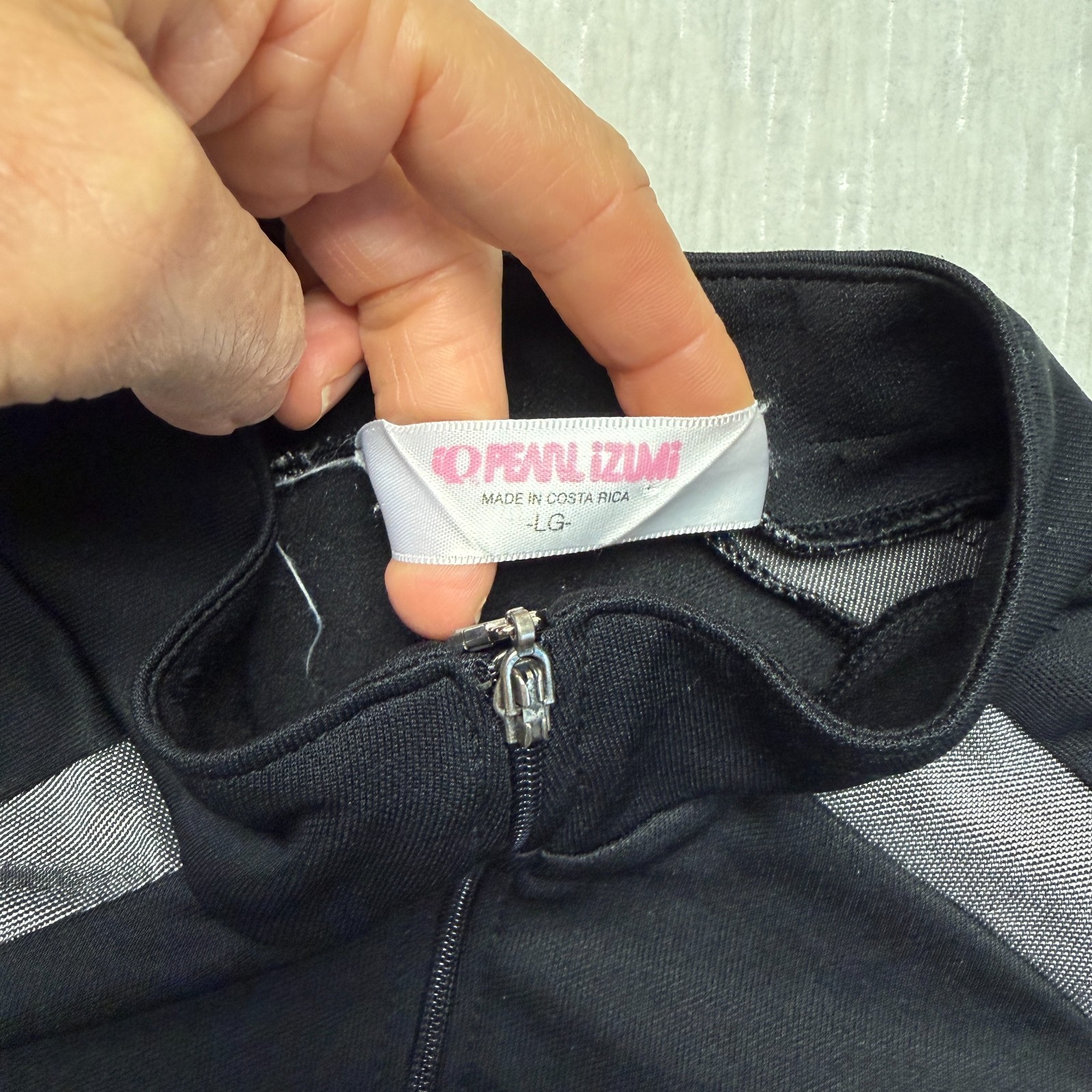 Pearl Izumi MicroSensor Cycling Jersey Men Large Black Gray Athletic Quarter Zip