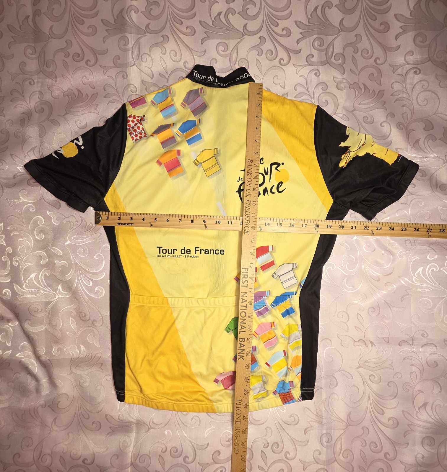 VTG 2004 Le Tour De France Cycling Jersey Men’s Large 3/4 Zip Pockets Made Italy