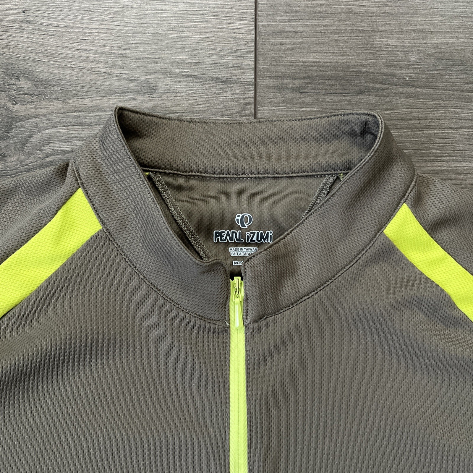 PEARL IZUMI Cycling Jersey Mens M 1/4 Zip Short Sleeve Brown Yellow