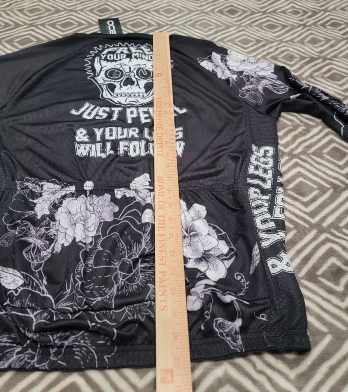 NWT Men’s XL OCG Cycling Skull Jersey Longsleeve Free Your Mind Just Pedal