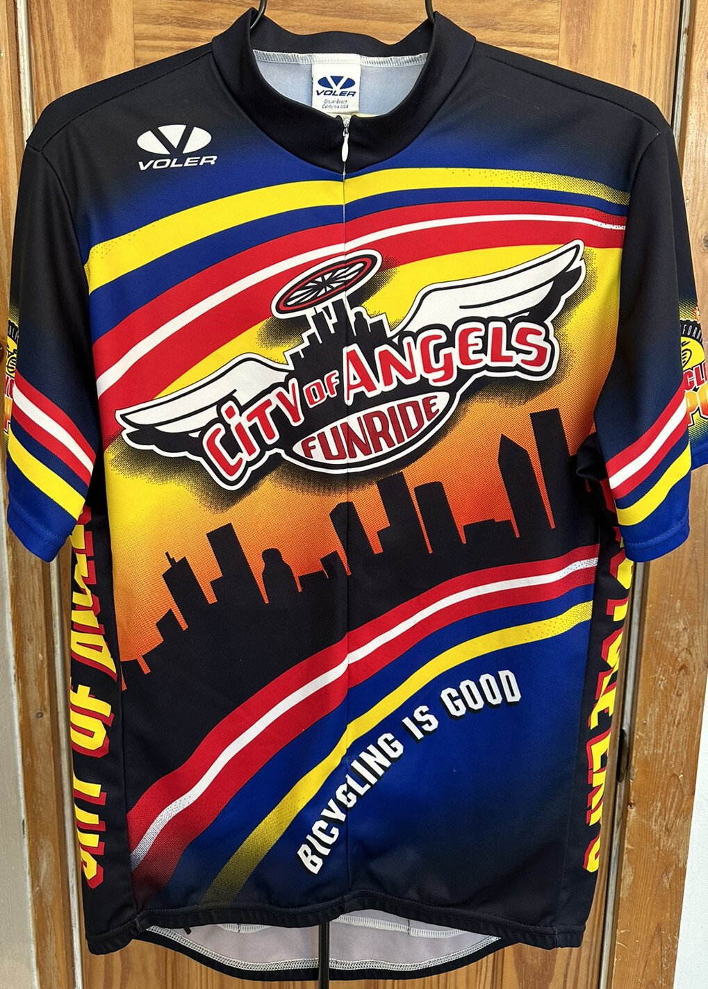 Voler USA City Of Angels 3/4 Zip Back Pockets Multicolor Size XL Cycling Jersey