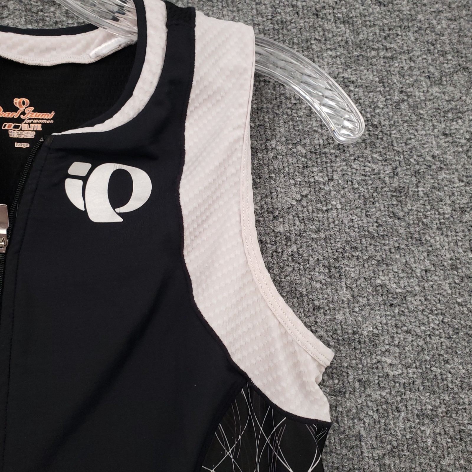 Pearl Izumi Cycling Vest Womens Large Black Elite Series 1/2 Zip Sleeveless Bike