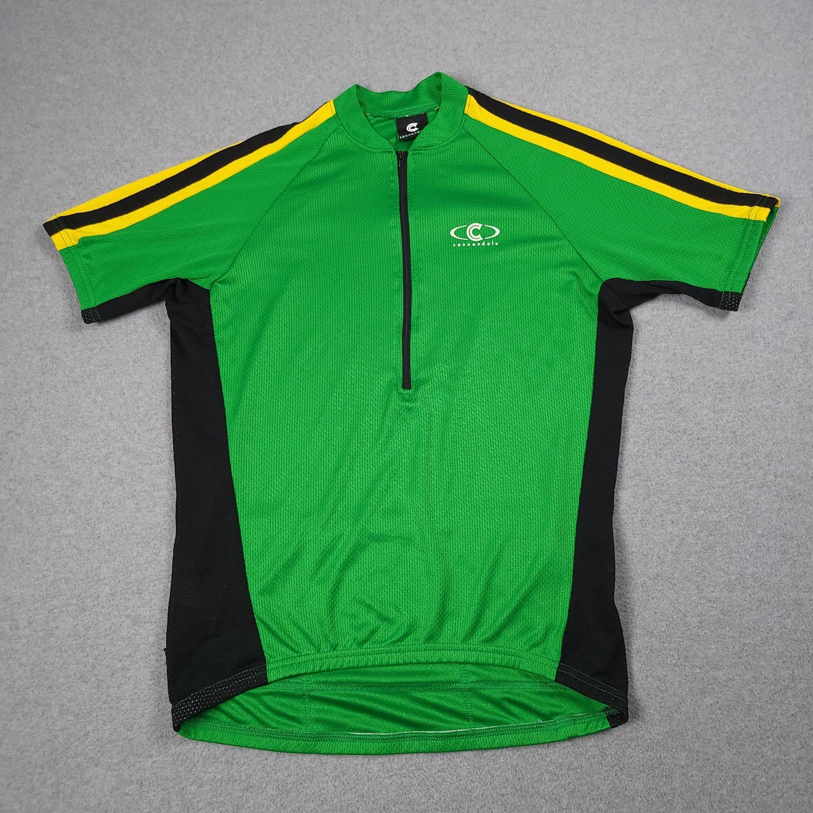 Vintage Cannondale Cycling Jersey Men Large Green Made in USA Jamaica Stretch