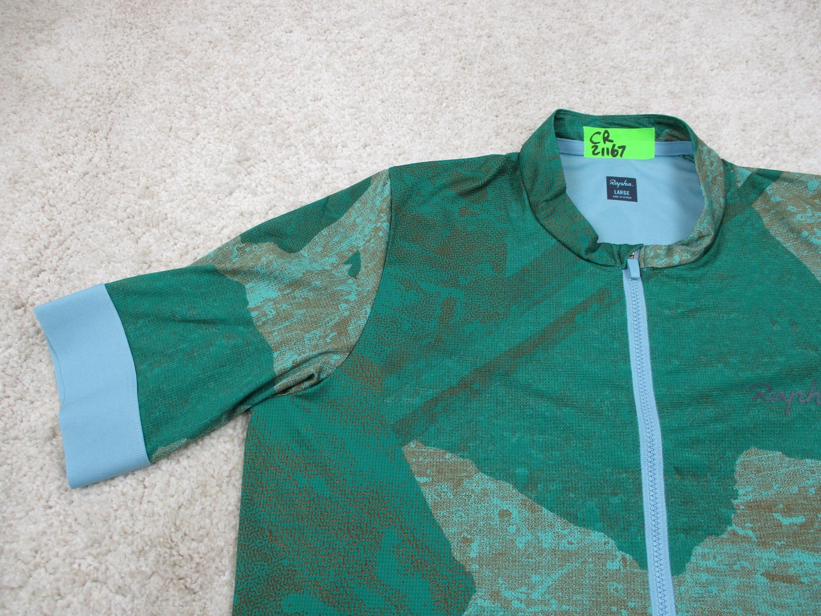 Rapha Cycling Jersey Mens Large L Green Pro Team Gravel Training Limited Edition