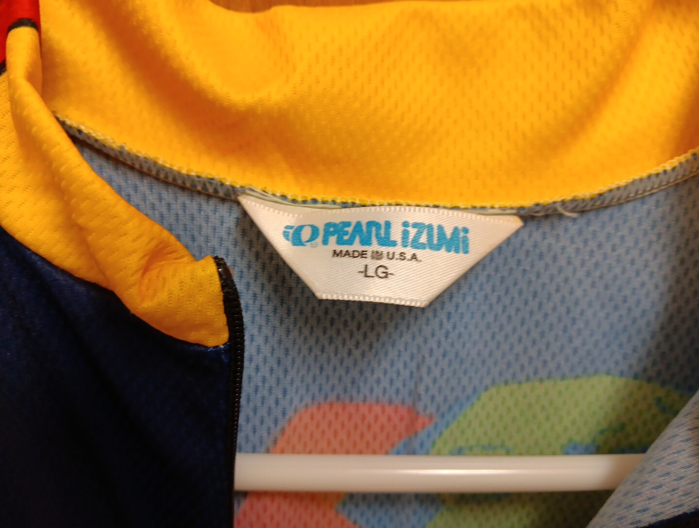 VINTAGE Pearl Izumi Cycling Jersey Large Multi Color 3/4 Zip Bike logos