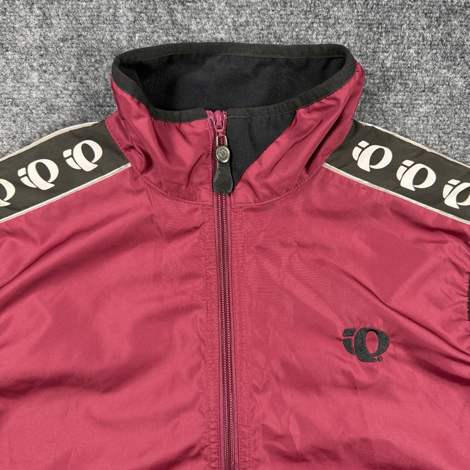 Pearl Izumi Men Large Cycling Wind Vest Burgundy Full Zip Mesh Back Bike Jersey