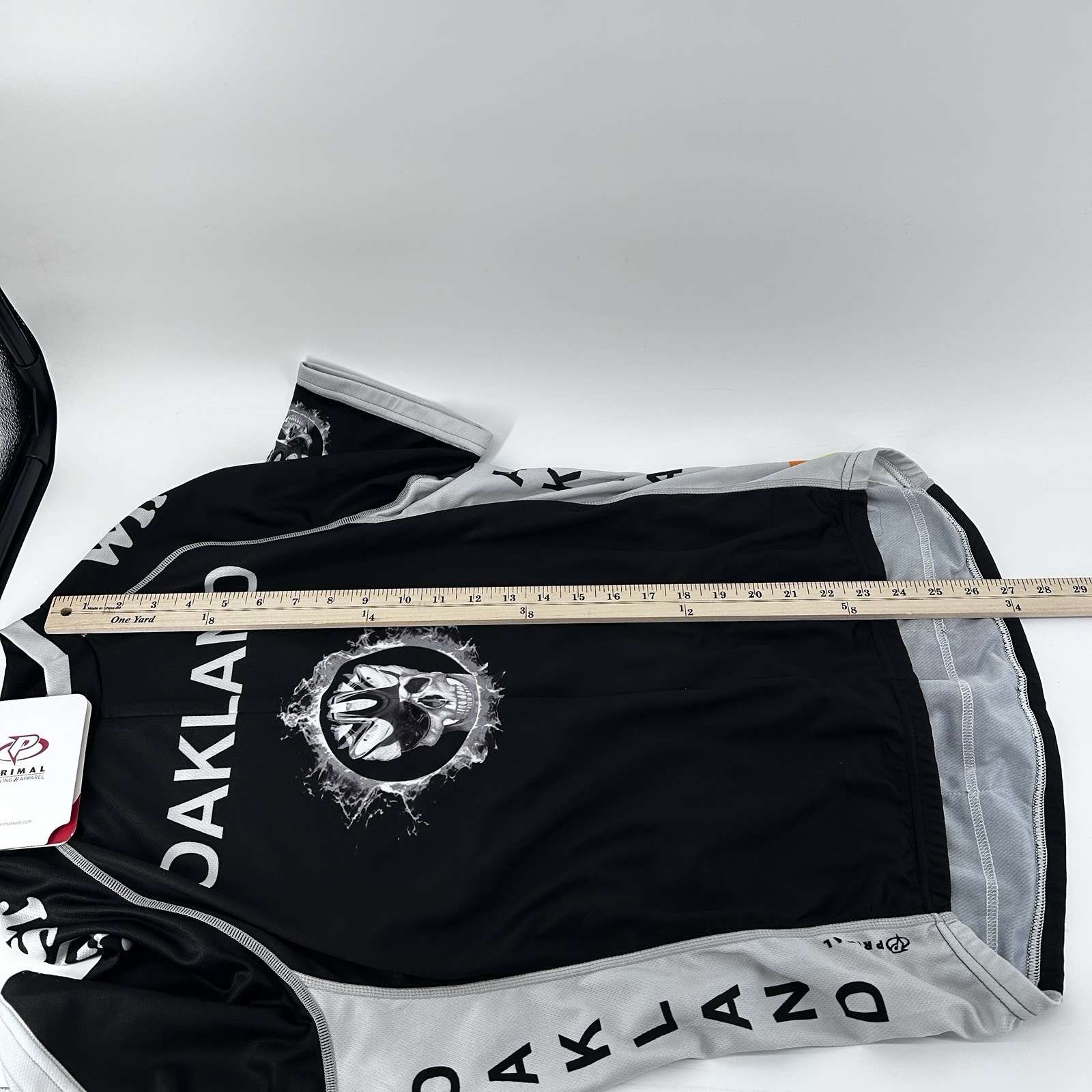 Primal Cycling Jersey Mens L Race Fit Oakland Black Hole Skull Full Zip Edgy