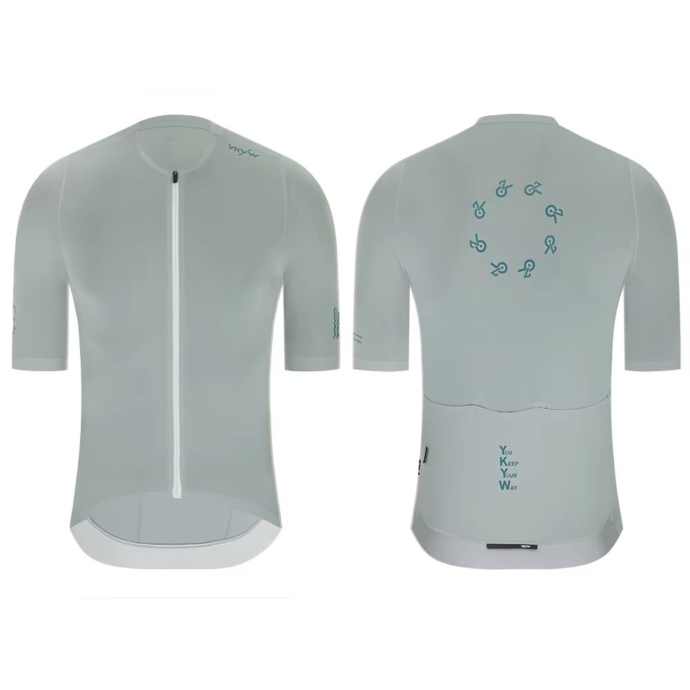 YKYW Men 2026 Summer Collarless Cycling Jersey Cool Touch Breathable Bike Shirt
