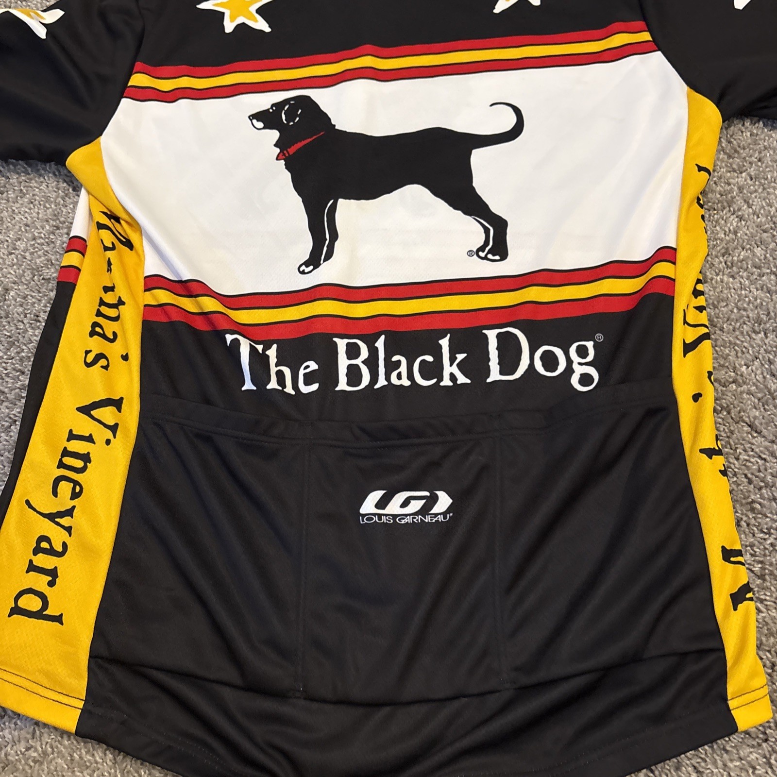 Louis Garneau The Black Dog Martha’s Vineyard Cycling Jersey Mens 2XL Black Red
