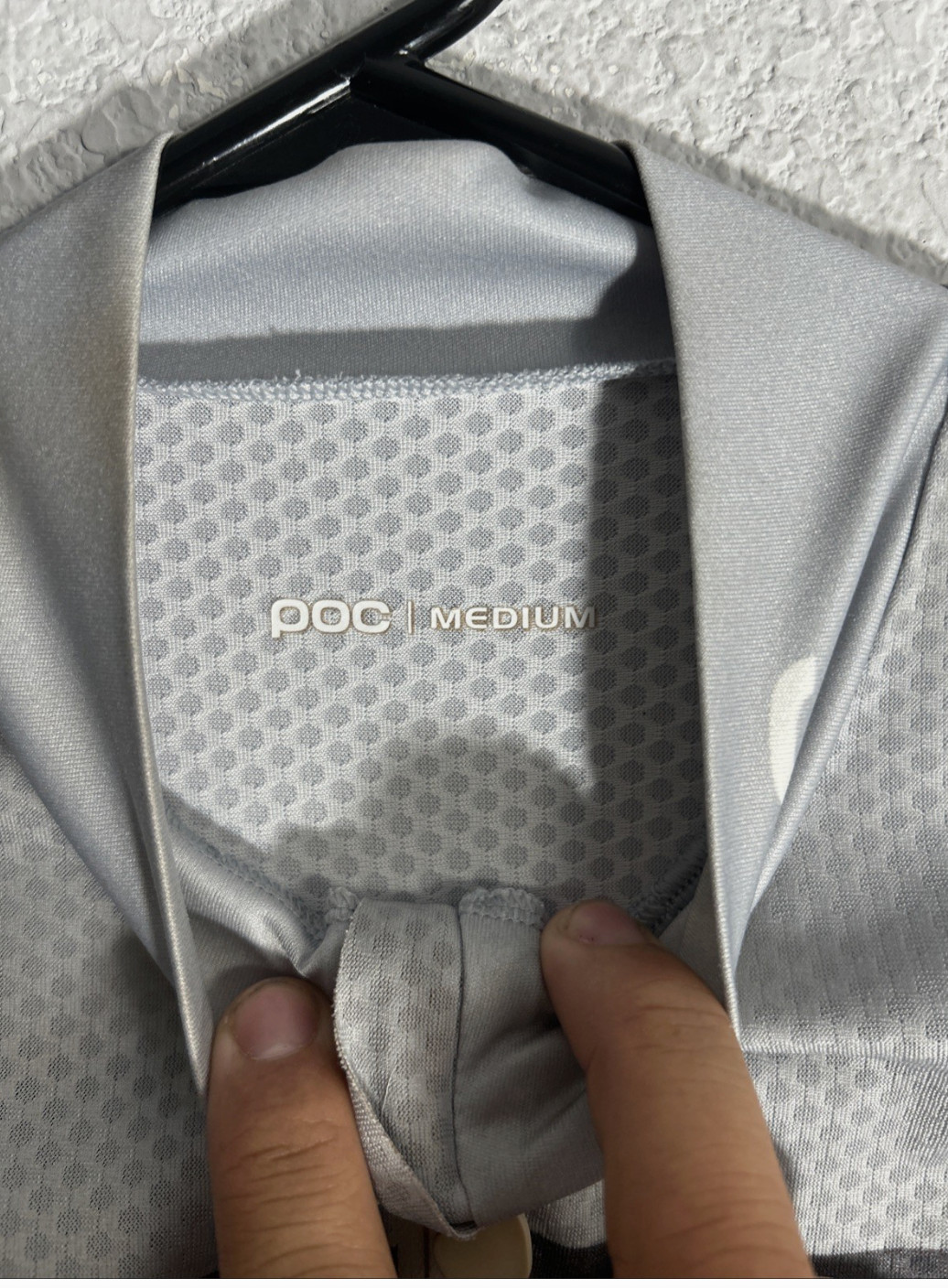POC Men’s M Essential Logo Road Cycling Jersey Hydrogen Two Tone Gray Fendo