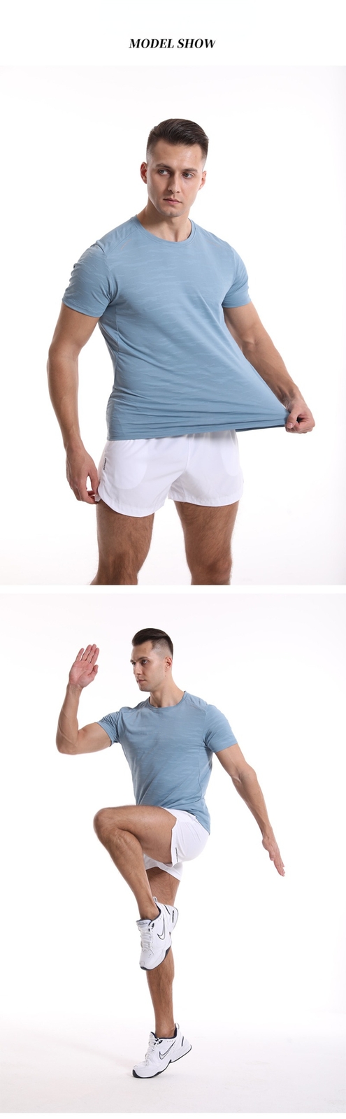 Men’s Casual Slim Fit Training Sweatshirt Quick Drying Short Sleeve T-shirt