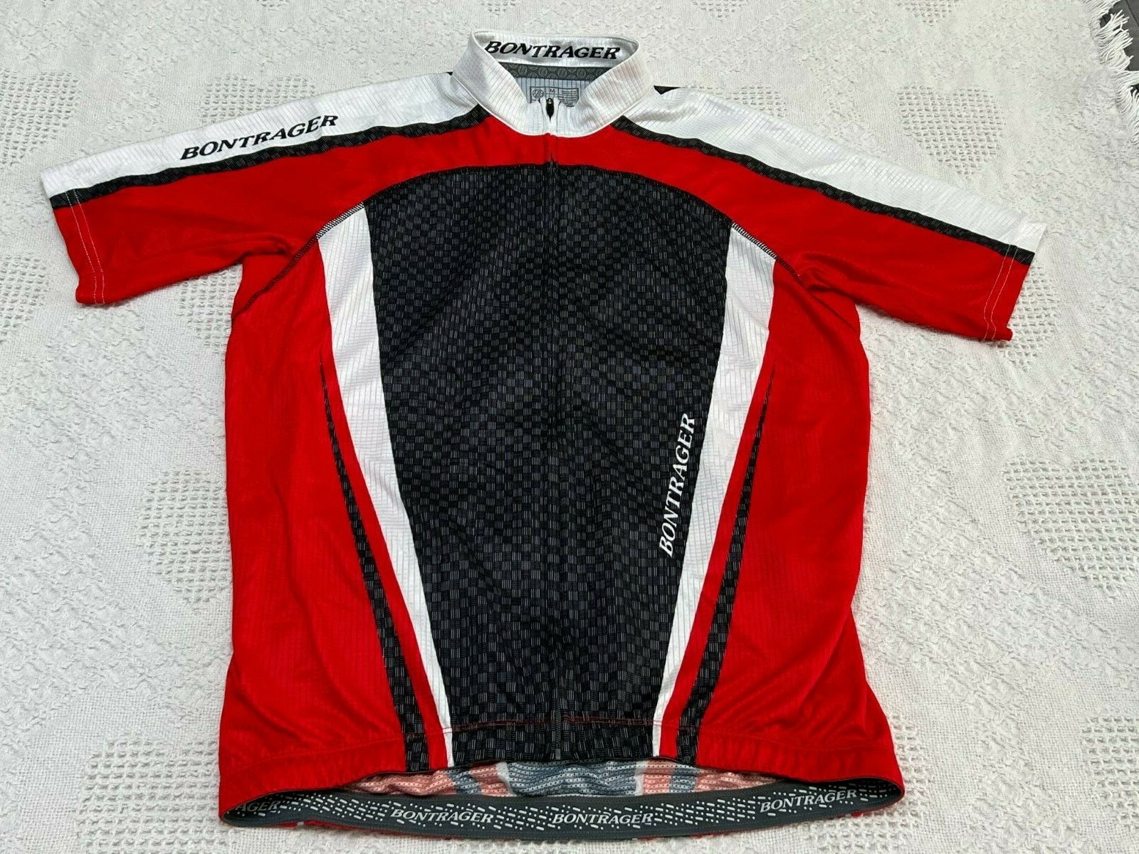 Bontrager Medium Full Zip Cycling Jersey Waist grippers S/S Reflective Pockets