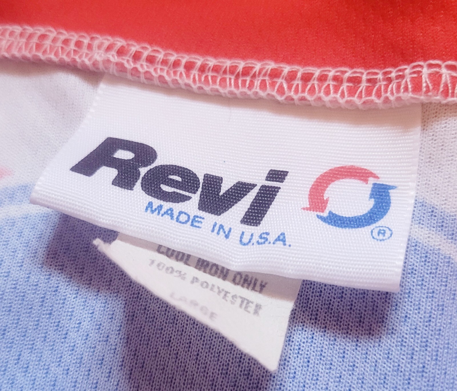 Red White Blue Cyclists Revi USA Cycling Jersey Large 1/4 Zip Pocket Free Shipp.