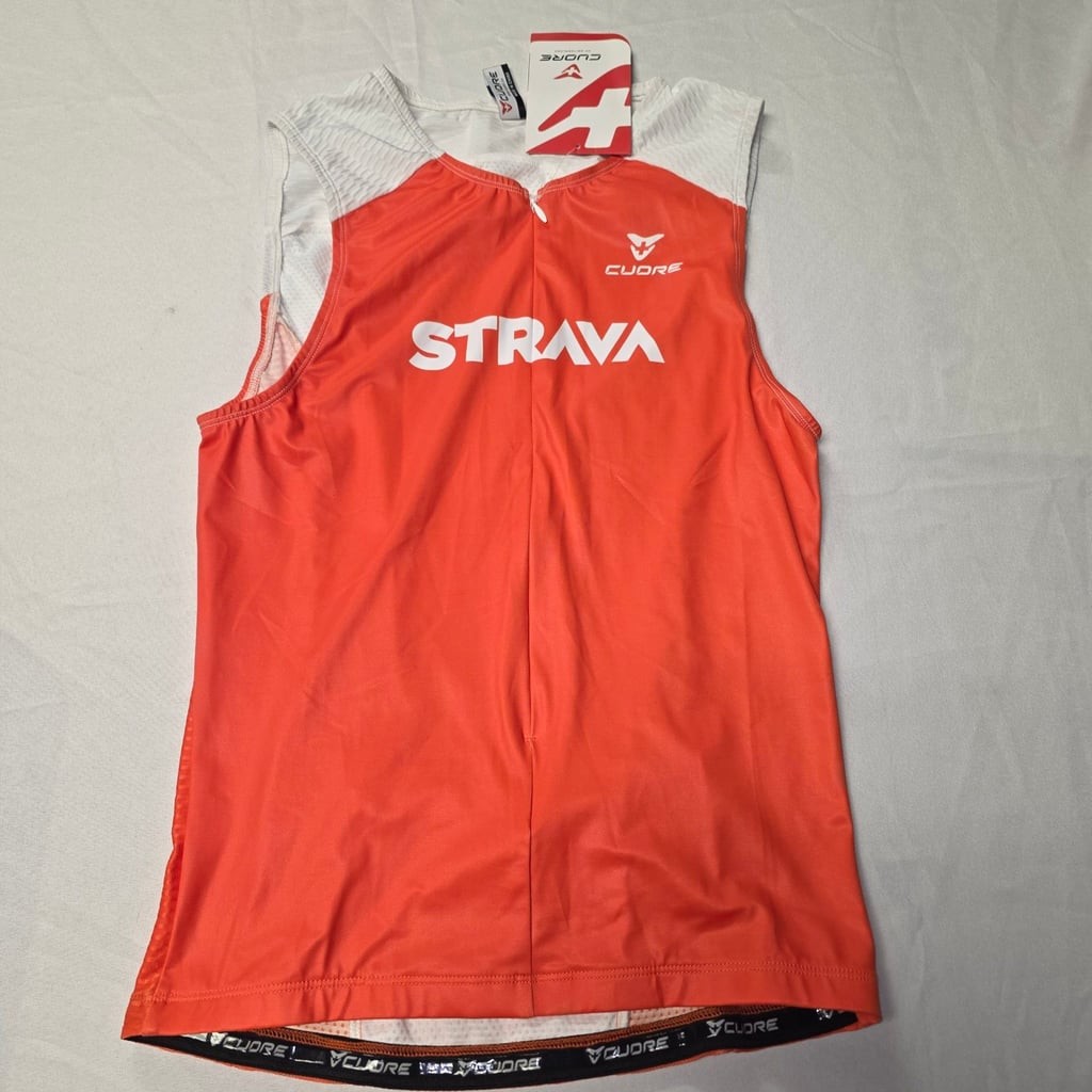 Cuore Men’s Strava Tri Top Sleeveless Cycling Jersey Large