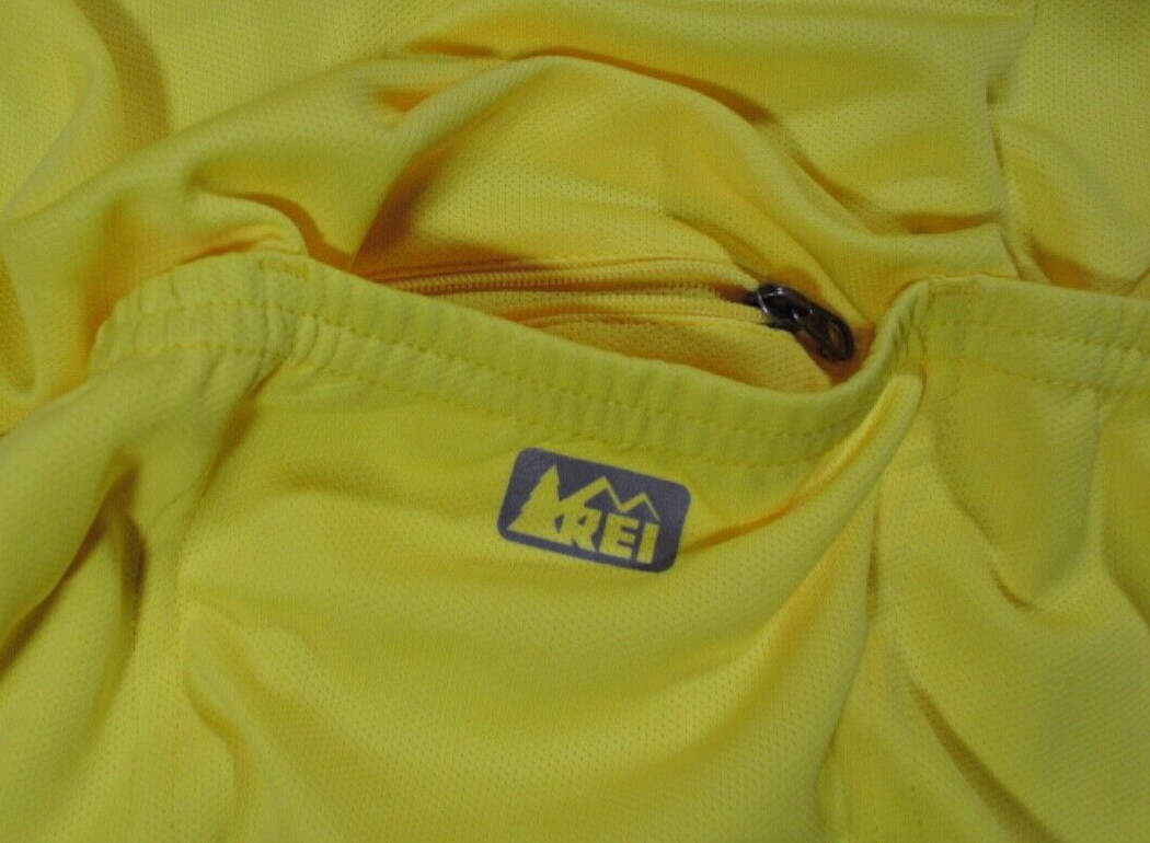 vtg REI CLASSIC ROAD Men’s Medium Yellow 1/2 Zip Reflective SS Cycling Jersey