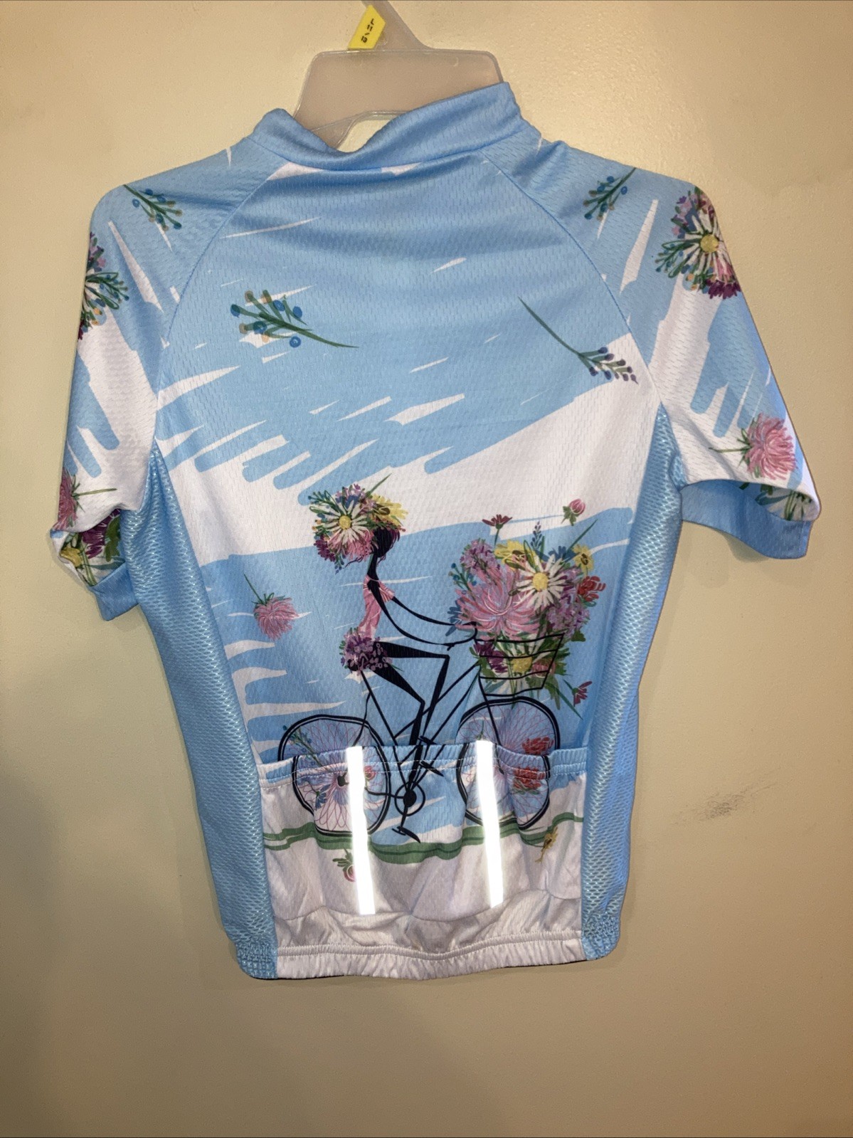 WEIMOSTAR FLORAL BICYCLE CYCLING FULL ZIP RIDING JERSEY LADIES SIZE M