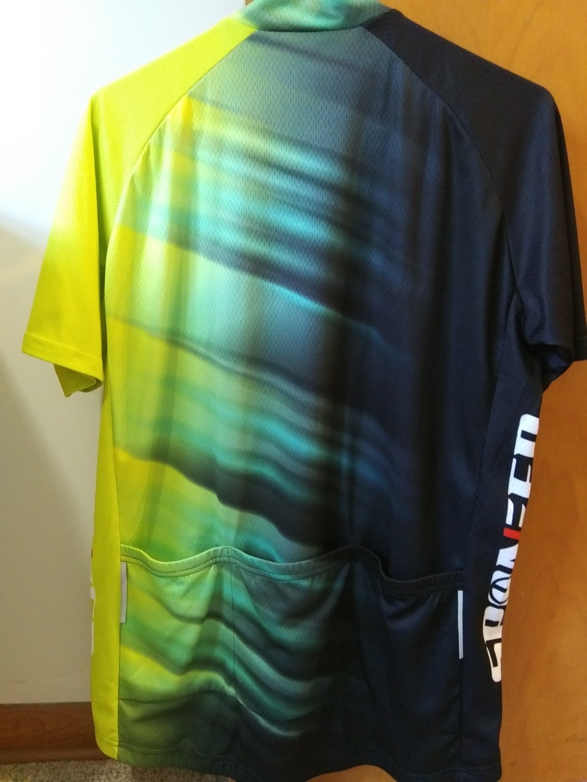 Sponeed cycling bike jersey Yellow/Green fade to Black, Large Men