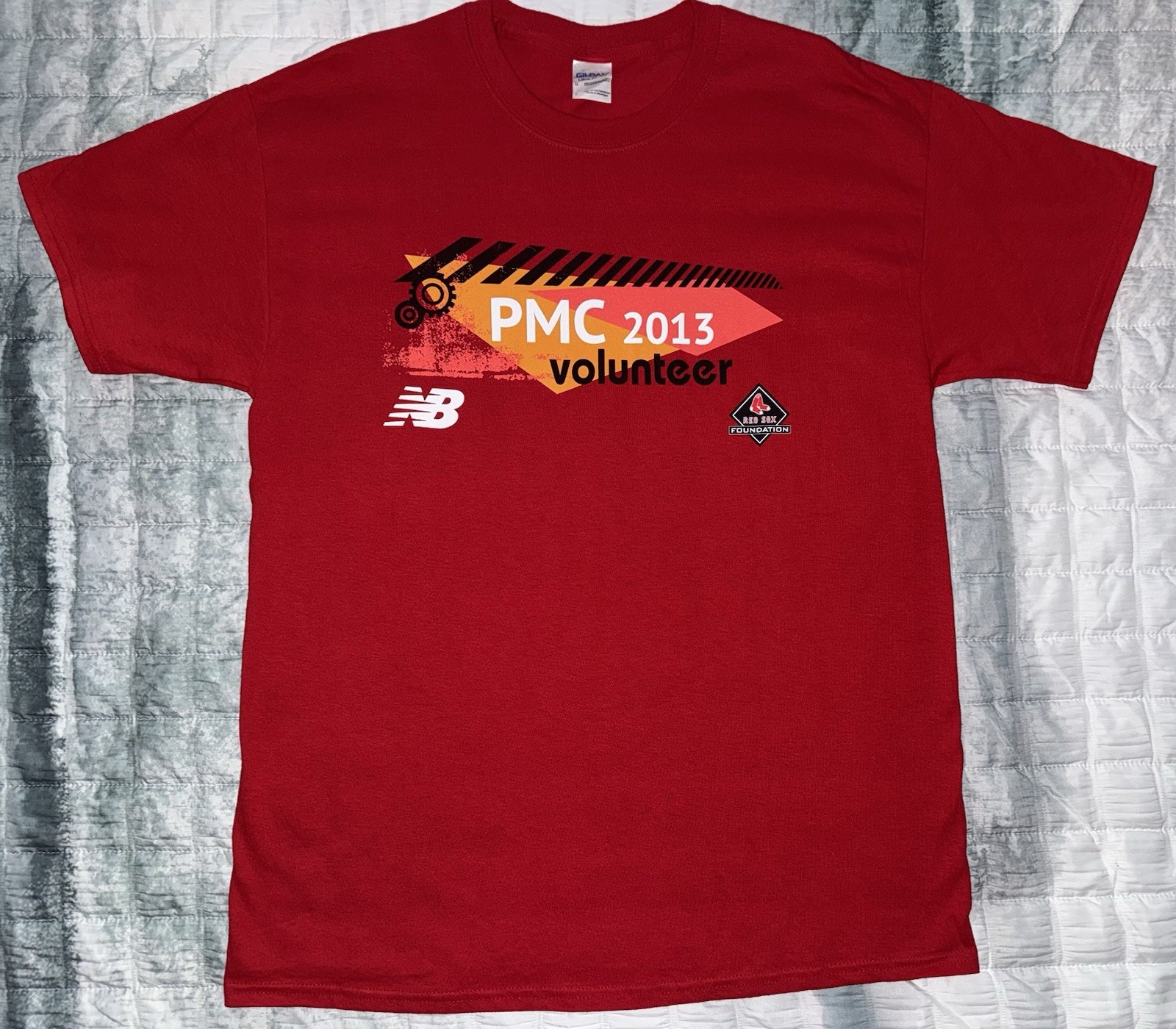 Pan-Mass Challenge PMC Volunteer 2013 100% Cotton Red Tshirt Unisex Size Large