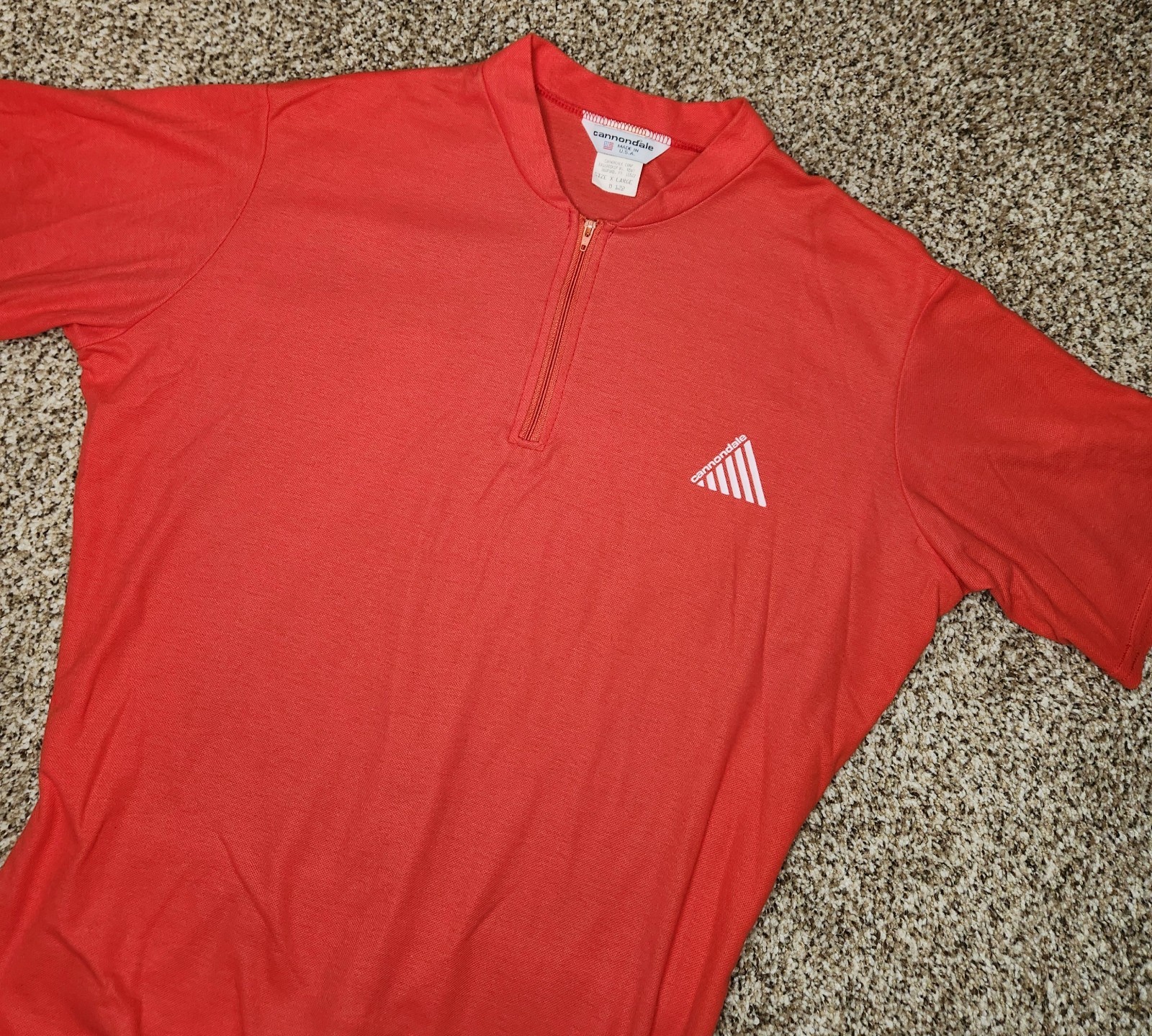Vtg Cannondale Cycling Red Shirt Jersey Made In USA 50/50 Poly Cotton XL
