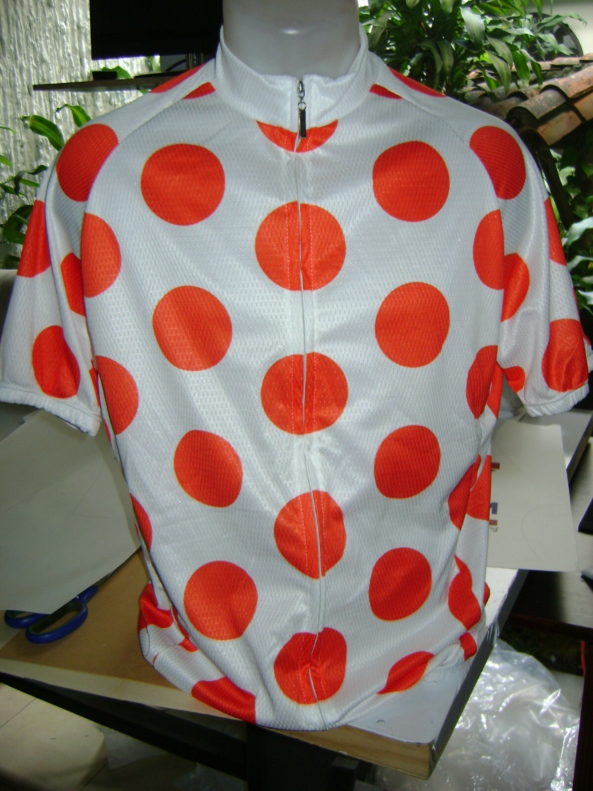 POLKA DOT BIKE JERSEY KING OF MOUNTAIN BIKES SHIRT CLASSIC BIKE JERSEY SIZE XXL
