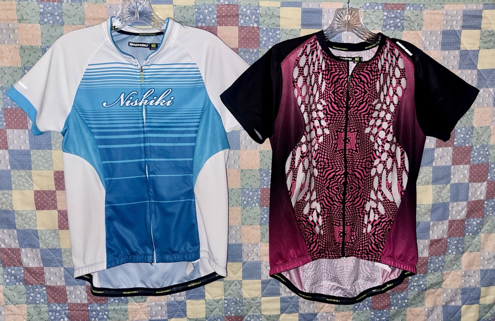 Nishiki Cycling Jersey Women’s size Medium Full Zip Lot of 2 100% Polyester