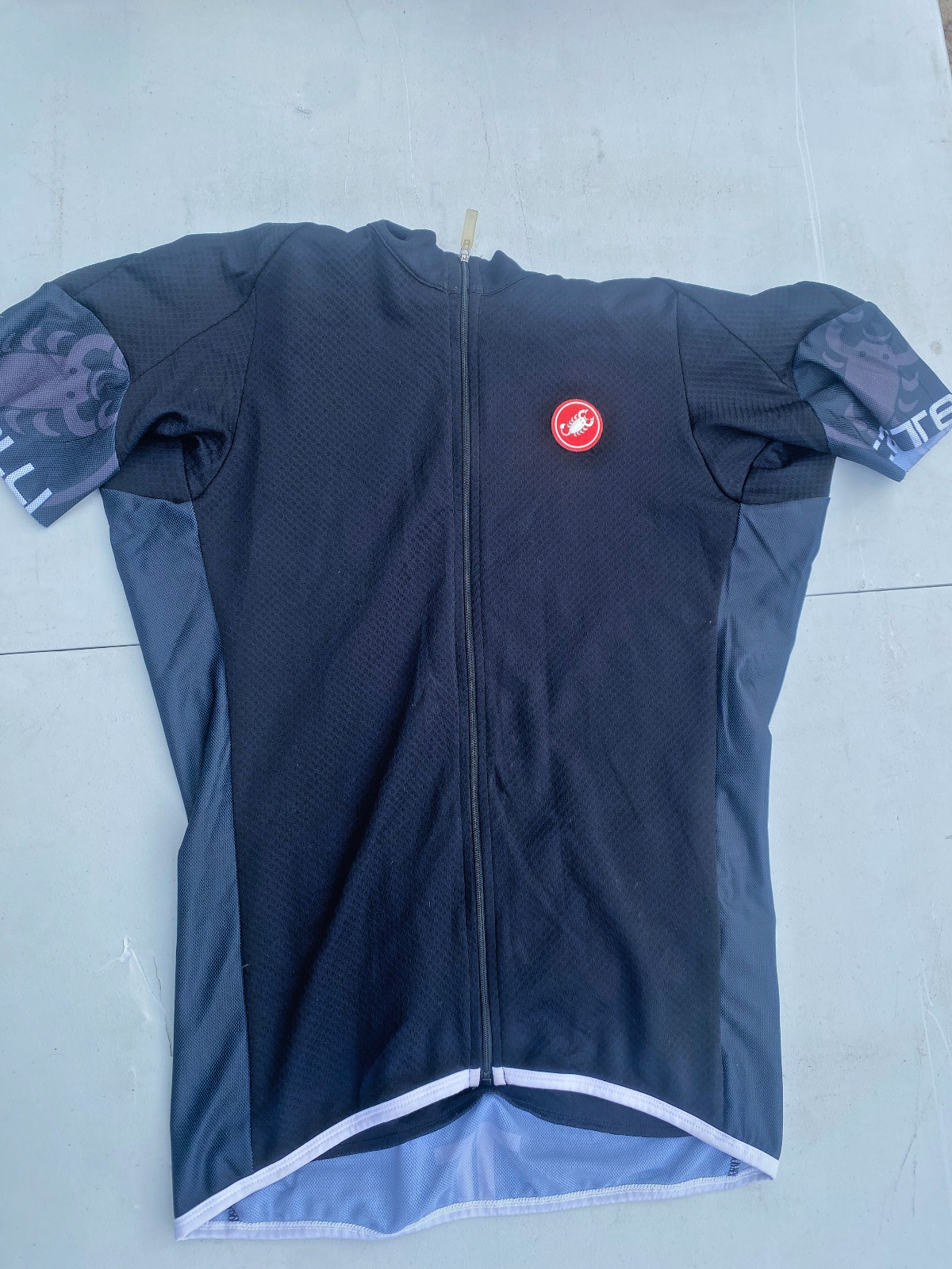 castelli mens black cycling jersey s