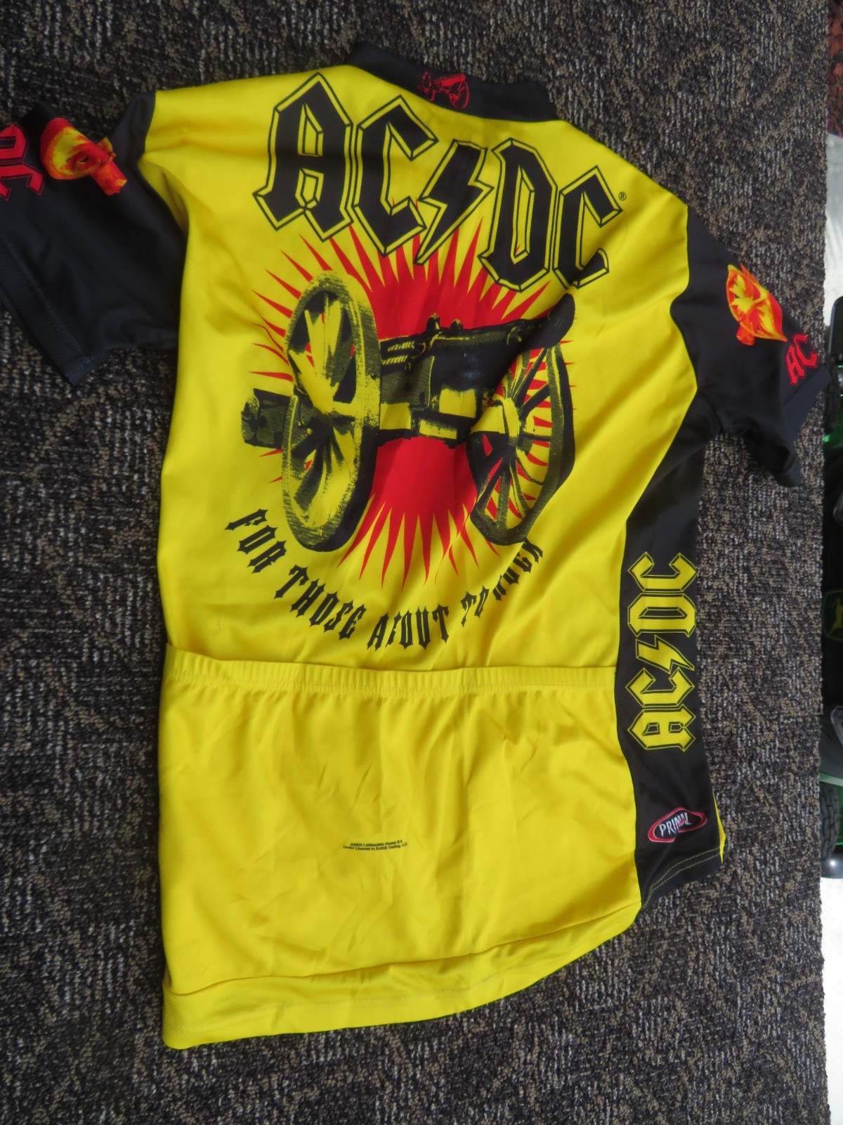 Vintage AC/DC Primal Wear Men’s Bicycle Cycling Jersey 80s Rock Band Spellout XL