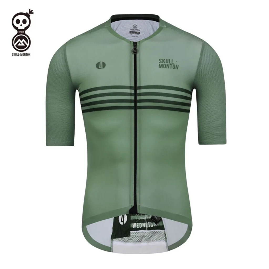 SKULL MONTON MENS CYCLING JERSEY WEDNESDAY URBAN+ – Light Green