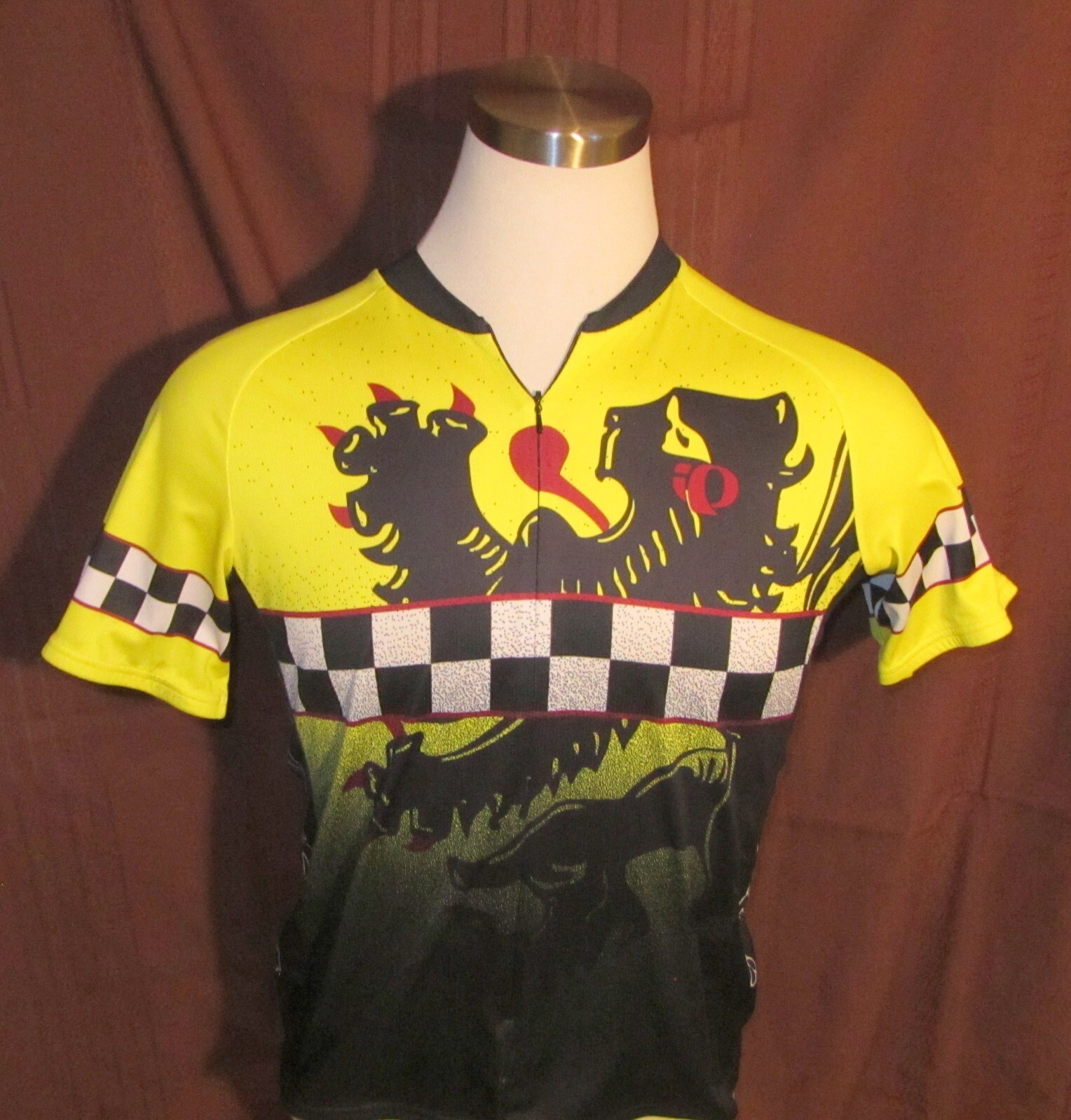 Pearl iZumi Tiger Mens Short-Sleeve 3/4-Zip Cycling Jersey, Pi Originals, M, EUC