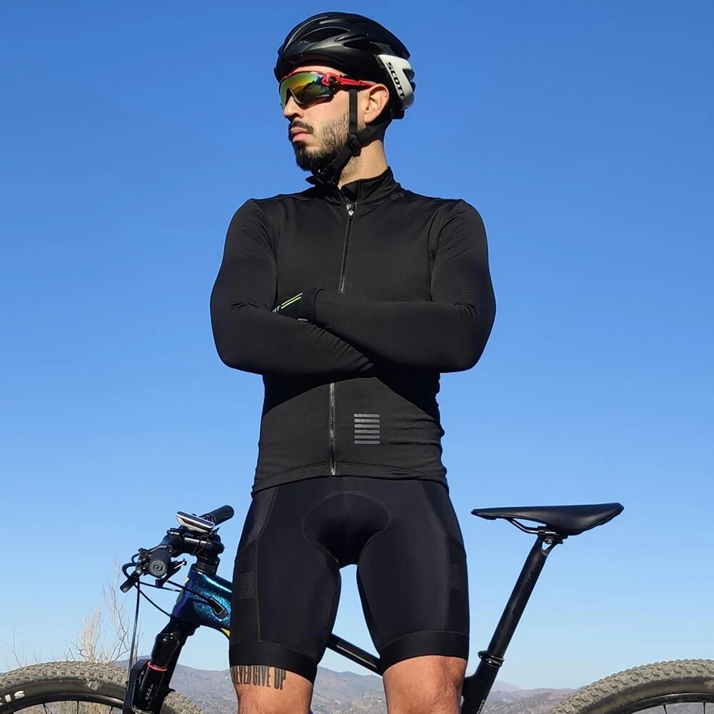 Winter Cycling Jersey Men Thermal Fleece Bicycle Clothing Road Bike Tops 5-15℃