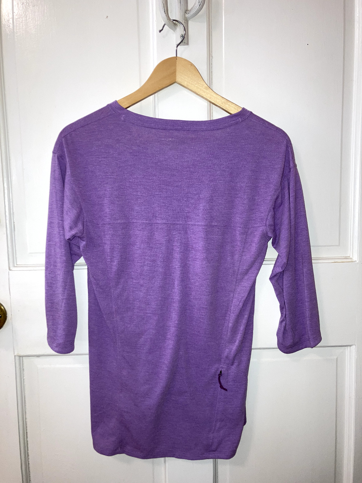 Patagonia W’s Sm Nine Trails Bike Jersey Purple 3/4 Sleeve Excellent Condition