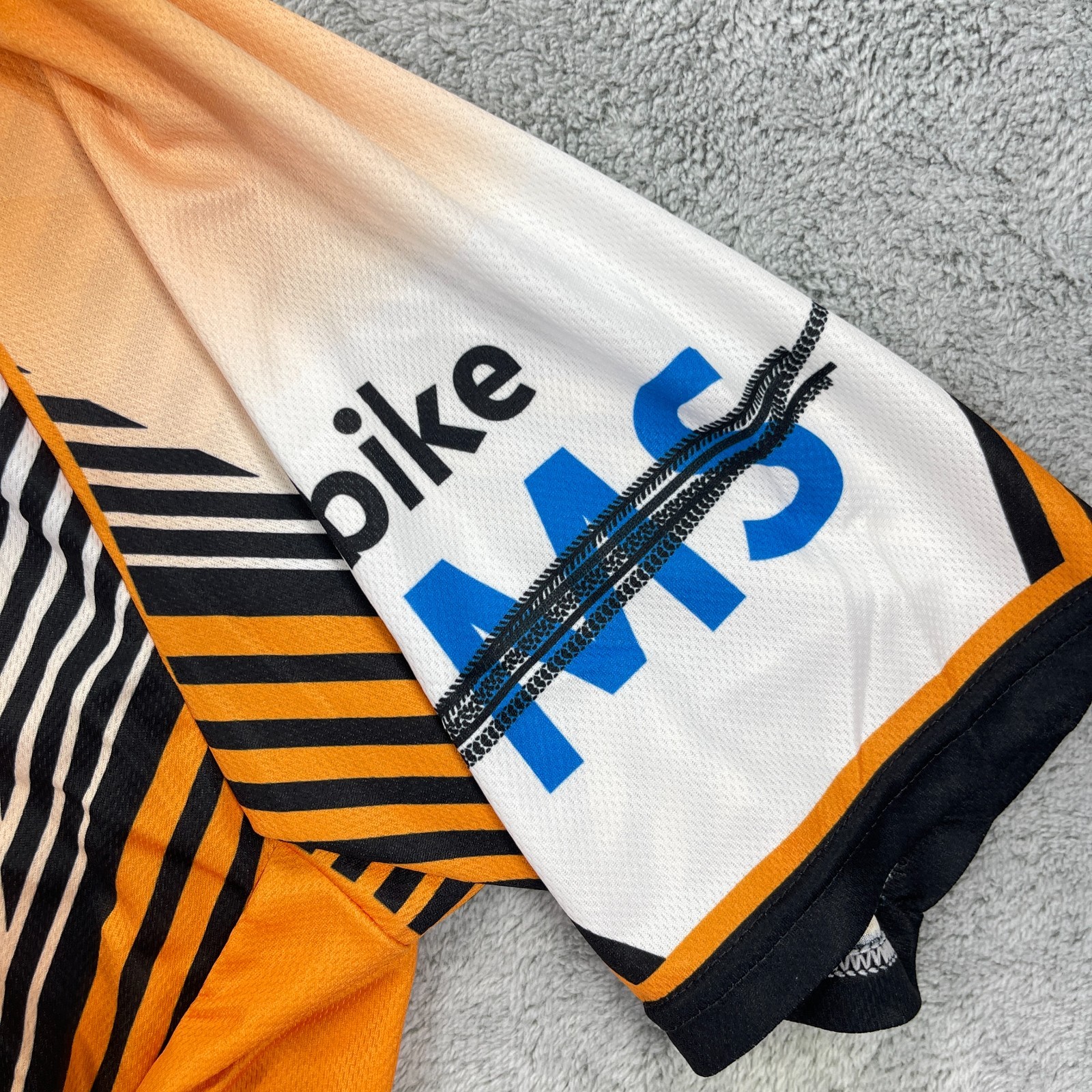 Jakroo Cycling Jersey Mens XL MS Orange Graphic Raglan Short Sleeve Full Zip