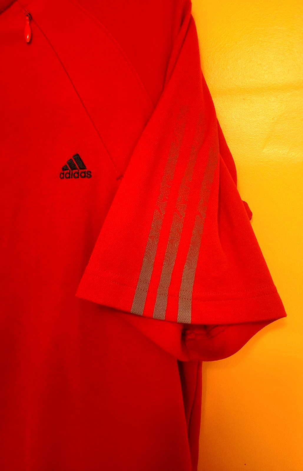 Adidas w/ Inner Mesh T Top Cycling Jersey 3/4 Zip Vented XL Red Free Shipping
